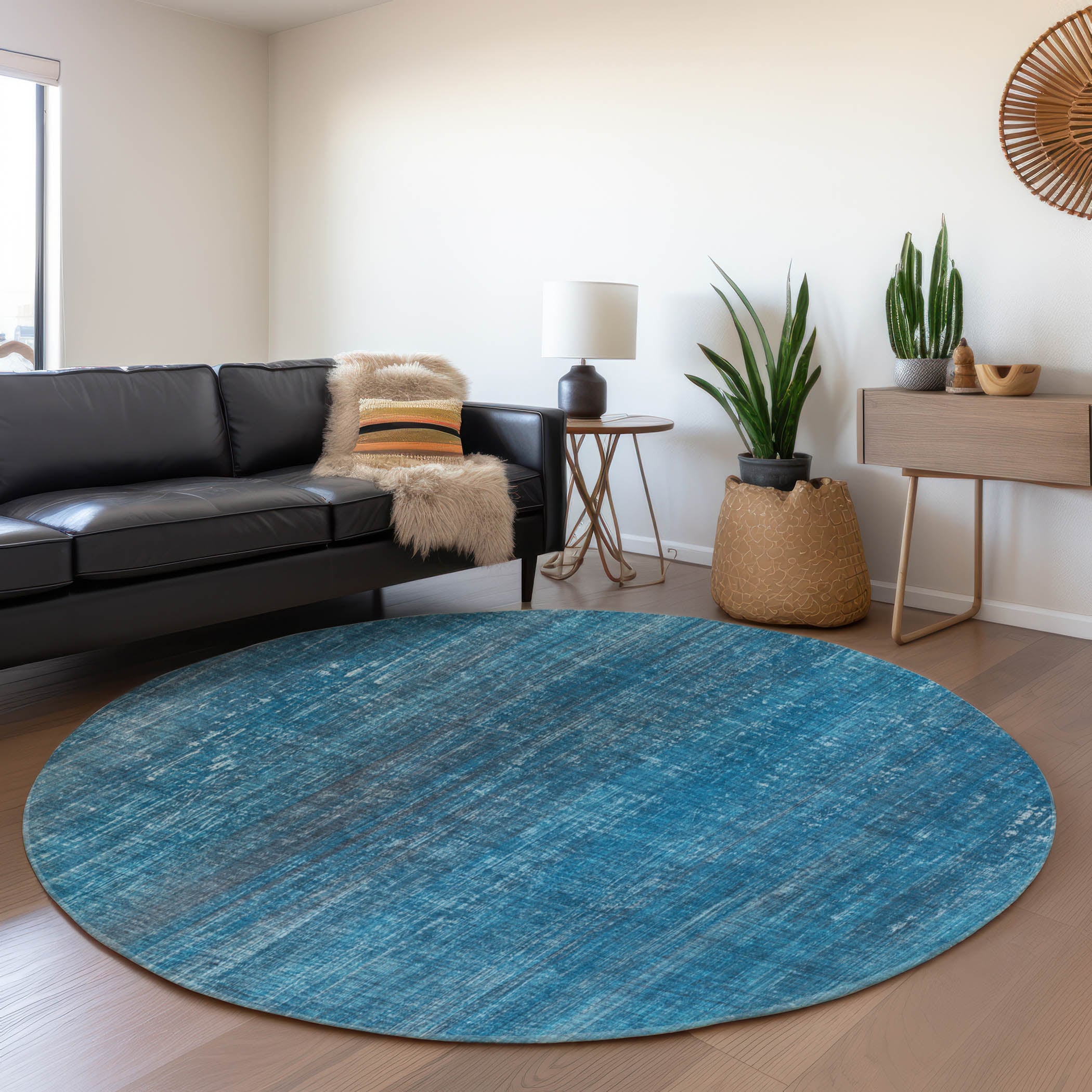 Addison Rugs AMF522EM8RO Mayfield AMF522EM 8 x 8 (ft) Loomed Polyester Emerald Round Indoor Abstract Machine washable Area rug
