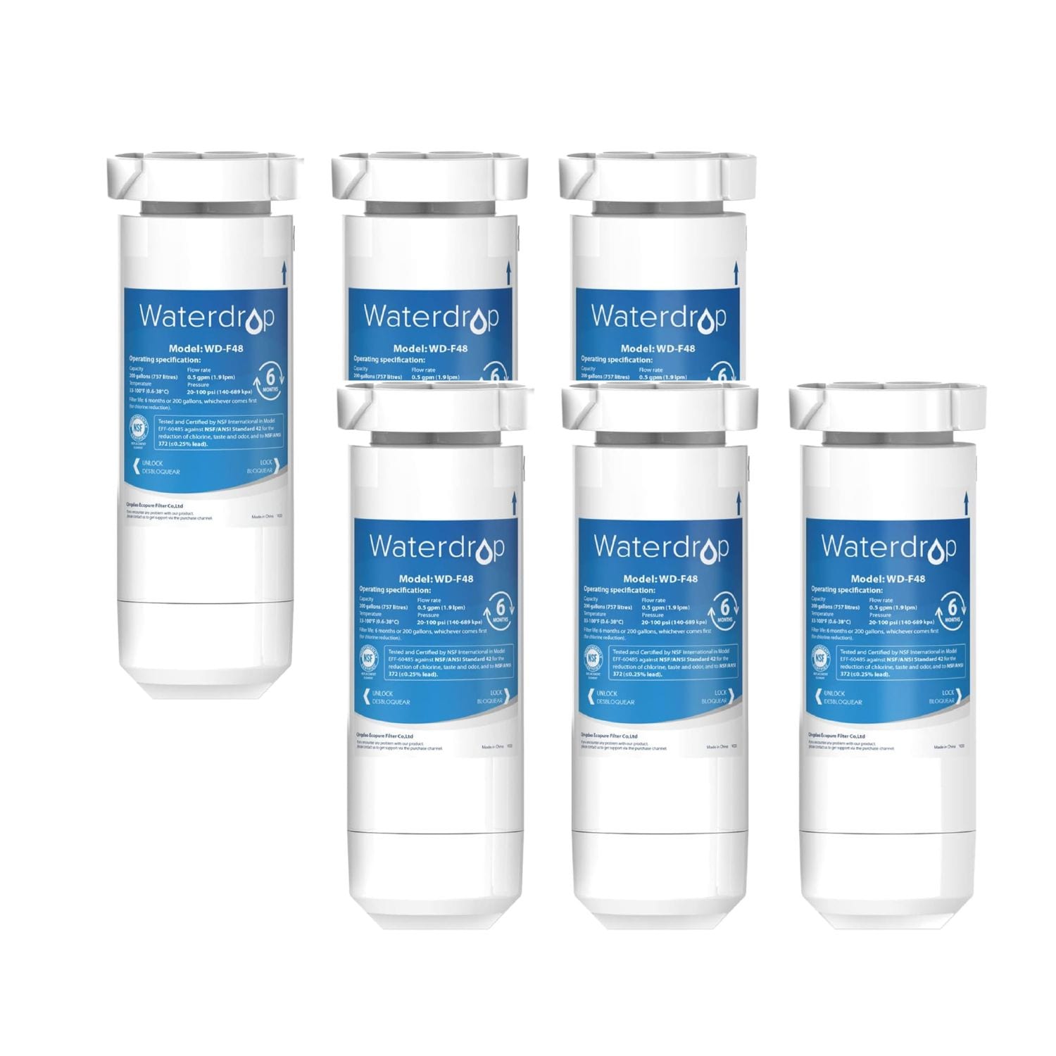 Waterdrop BL-WD-XWF-6 XWF Whole House 6-Months Replacement Filter 6 -Pack