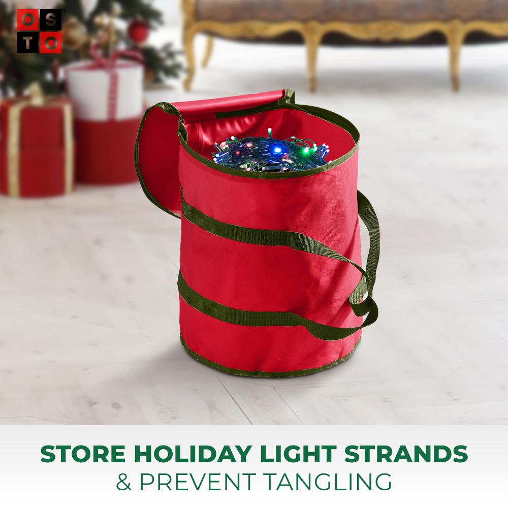 OSTO 3-Reel 600-Light 12.5-in W x 15-in H Red String Light Storage  Container at