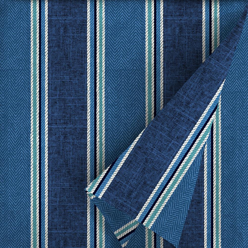 Allen Roth 54 In W Blue Coach Stripe Outdoor Fabric By The Yard In The Outdoor Fabric By The Yard Department At Lowes Com