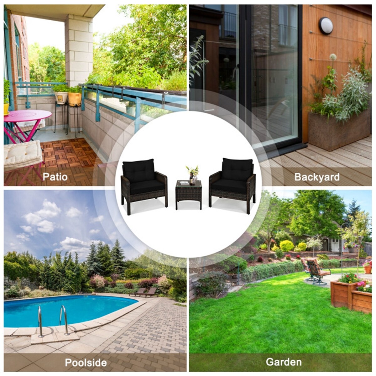Forclover HYFC-3BS770 Patio-Conversation-Sets - View #9