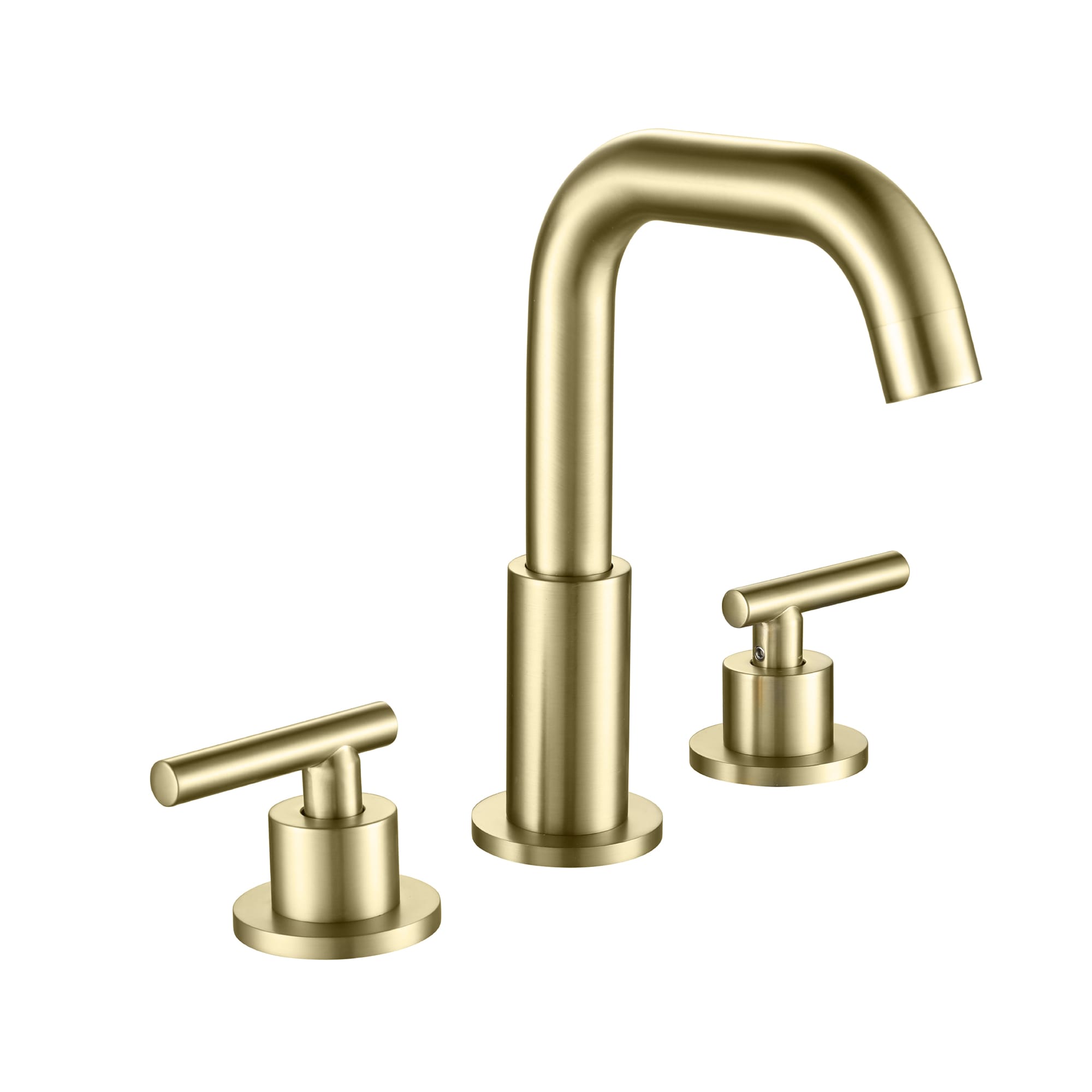 Nestfair SMD1514G Gold Widespread 2-handle Mid-arc Residential Handle Bathroom Sink Faucet