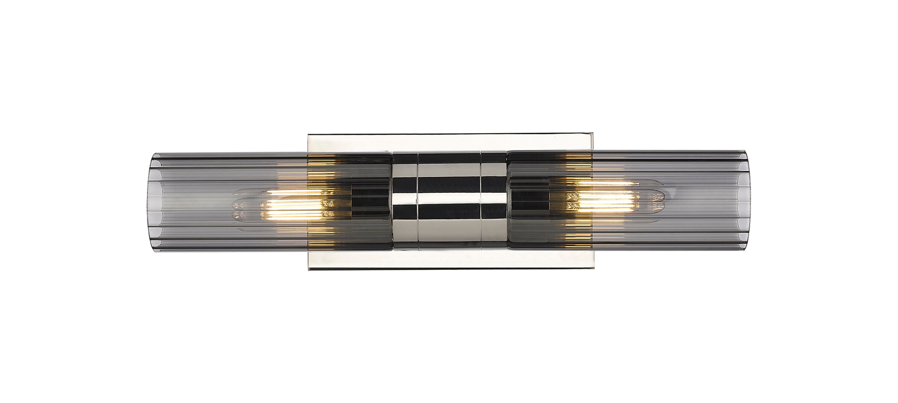 Innovations Lighting 429-2WL-PN-G429-8SM Empire 18.5-in 2 -Light Polished Nickel Industrial Vanity light bar