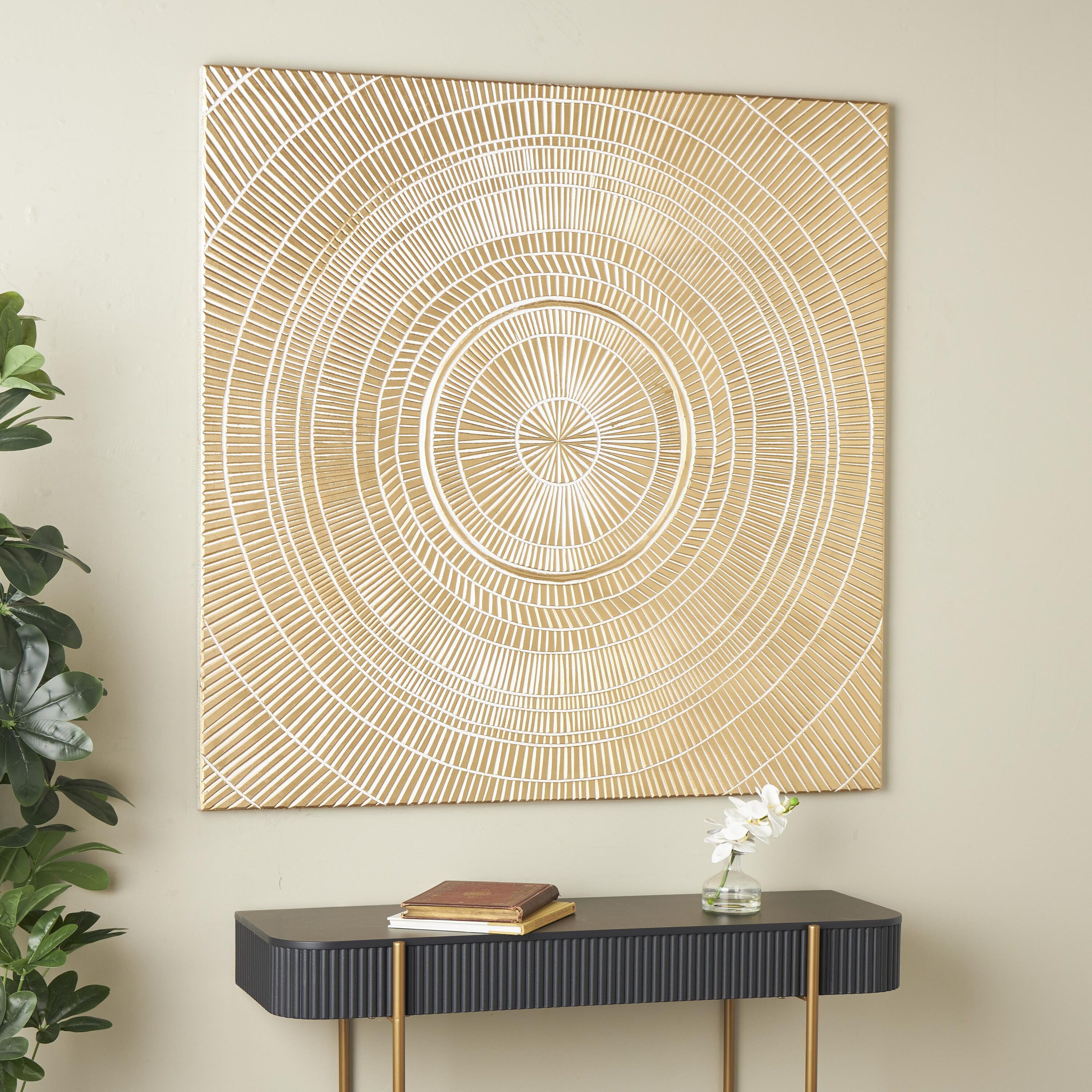 Grayson Lane 820782 48-Inches W x 48-Inches H Wood Handmade Starburst Abstract Wall sculpture