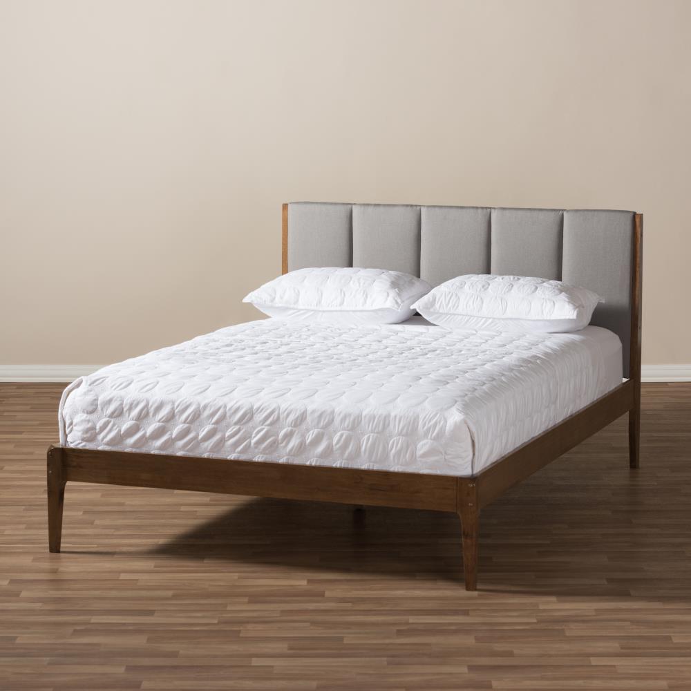 Baxton Studio Ember Gray Queen Composite Upholstered Bed in the