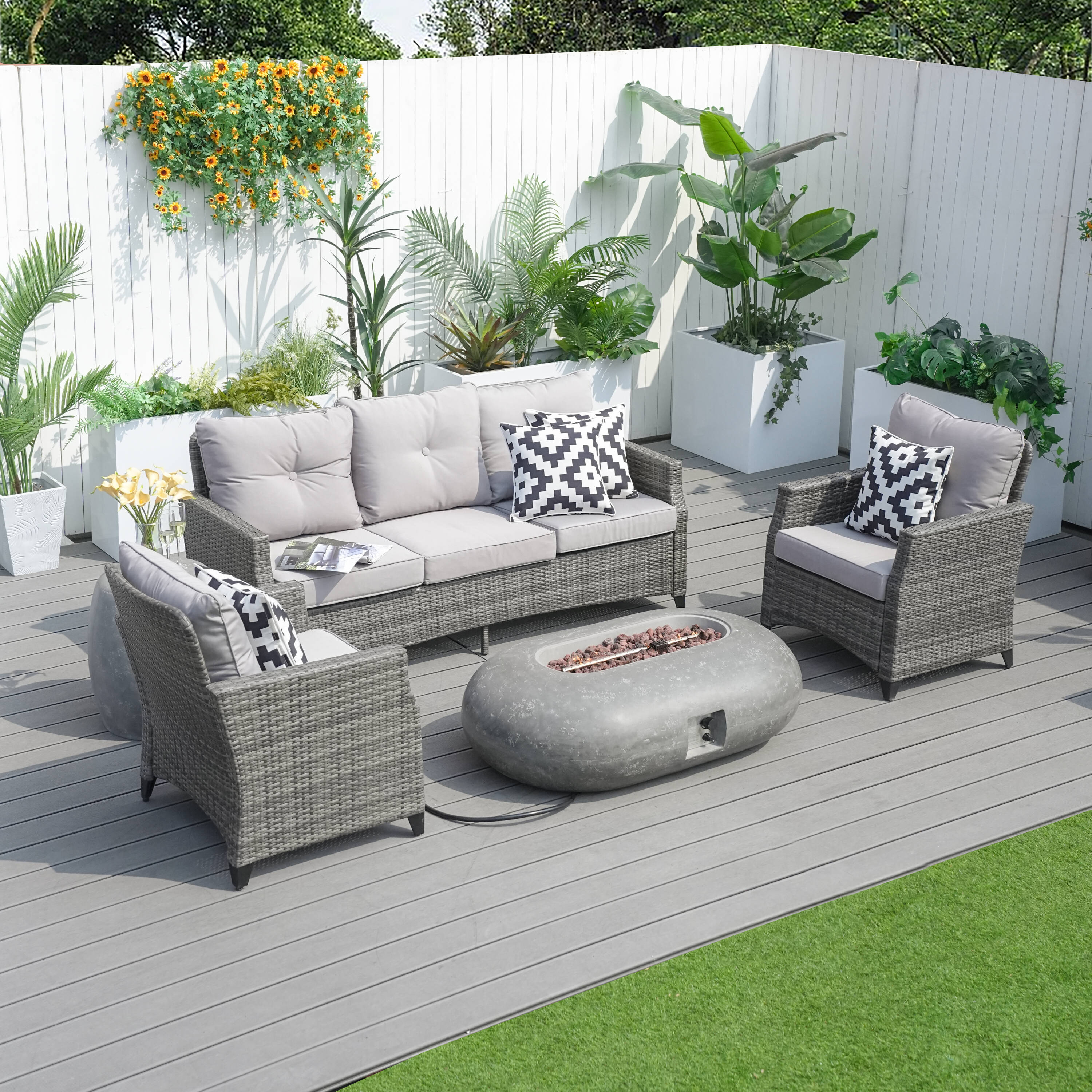 Direct Wicker DWG-1802P24912-GR Patio-Conversation-Sets - View #4