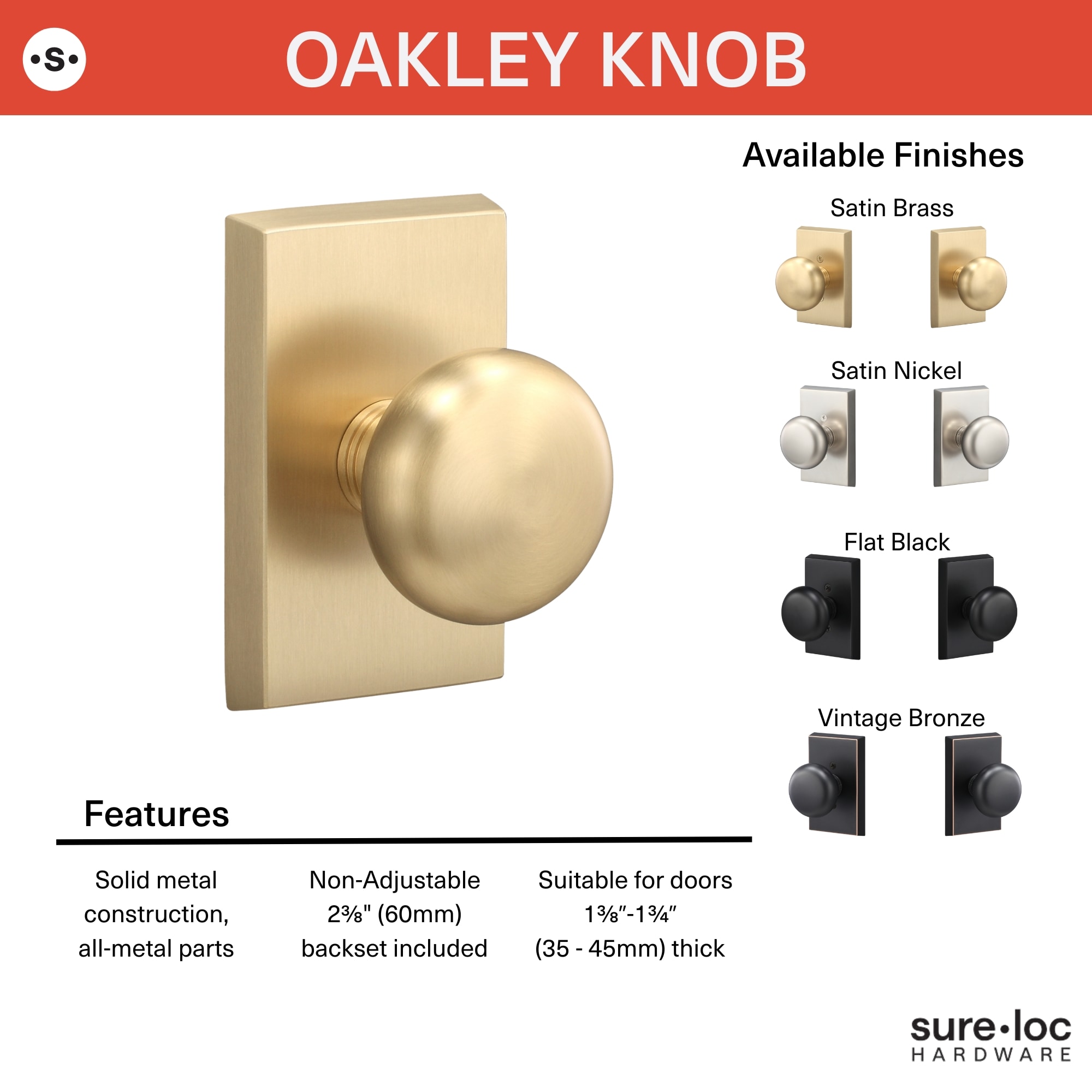 Sure-Loc Hardware OK102 NI Door-Knobs - View #4