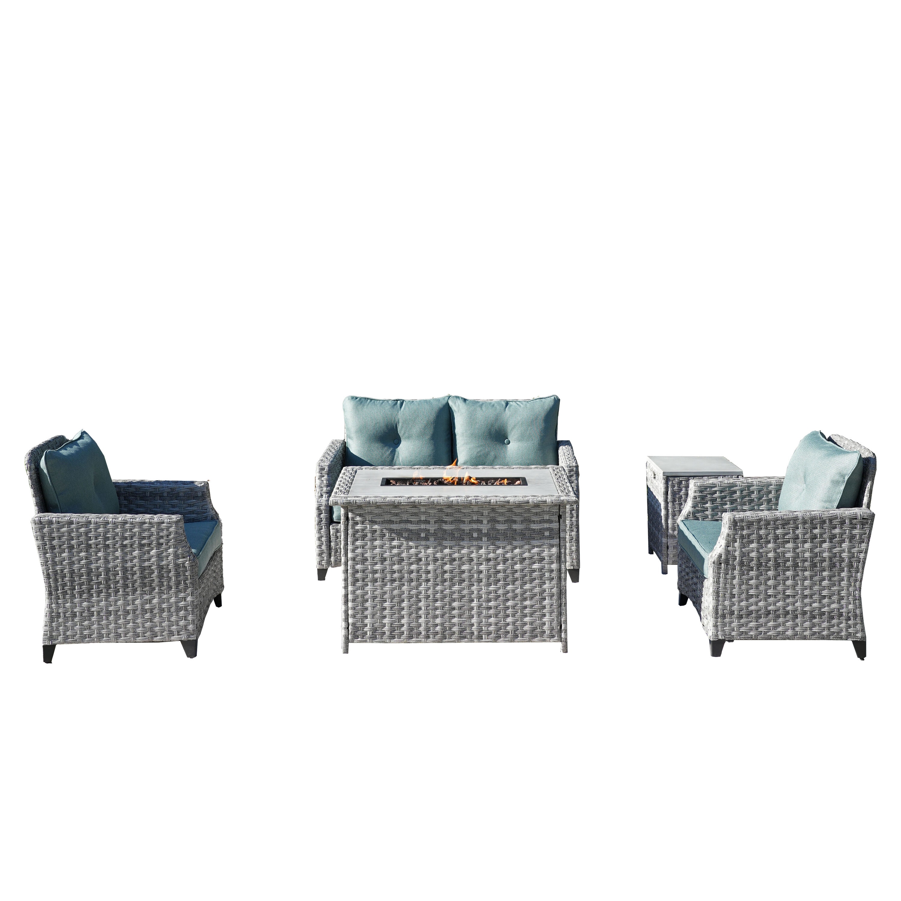 Moda Furnishings PAF-1801-H-CELADON Patio-Conversation-Sets - View #2