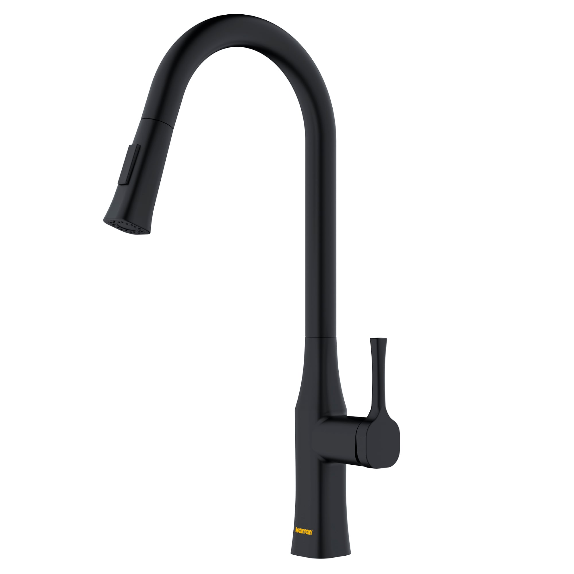 Karran KKF140MB Matte Black Single Handle Deck-mount Pull-down Kitchen Faucet with Sprayer