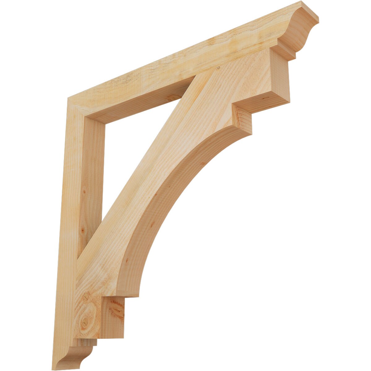 Ekena Millwork BKT04X38X38MRC01RDF Merced traditional rough sawn 4-in x 38-in x 38-in Douglas fir Brown Wood Standard bracket