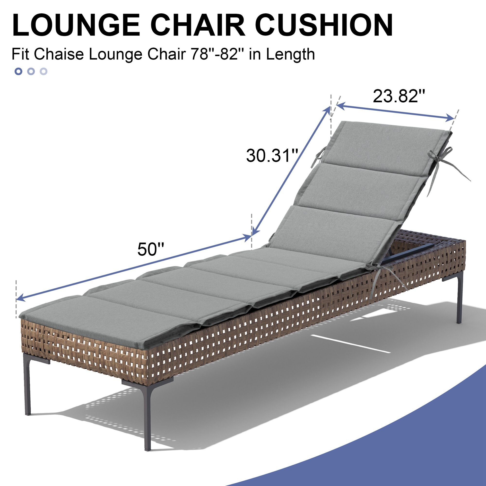 CloudFly CL-CU004GRY80-1 Patio-Furniture-Cushions - View #3