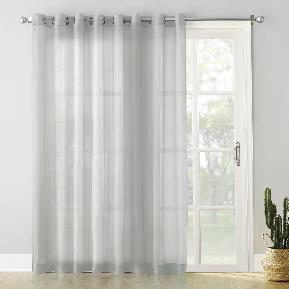 No 918 84 In Silver Gray Sheer Grommet Single Curtain Panel The Curtains Ds Department At Lowes Com