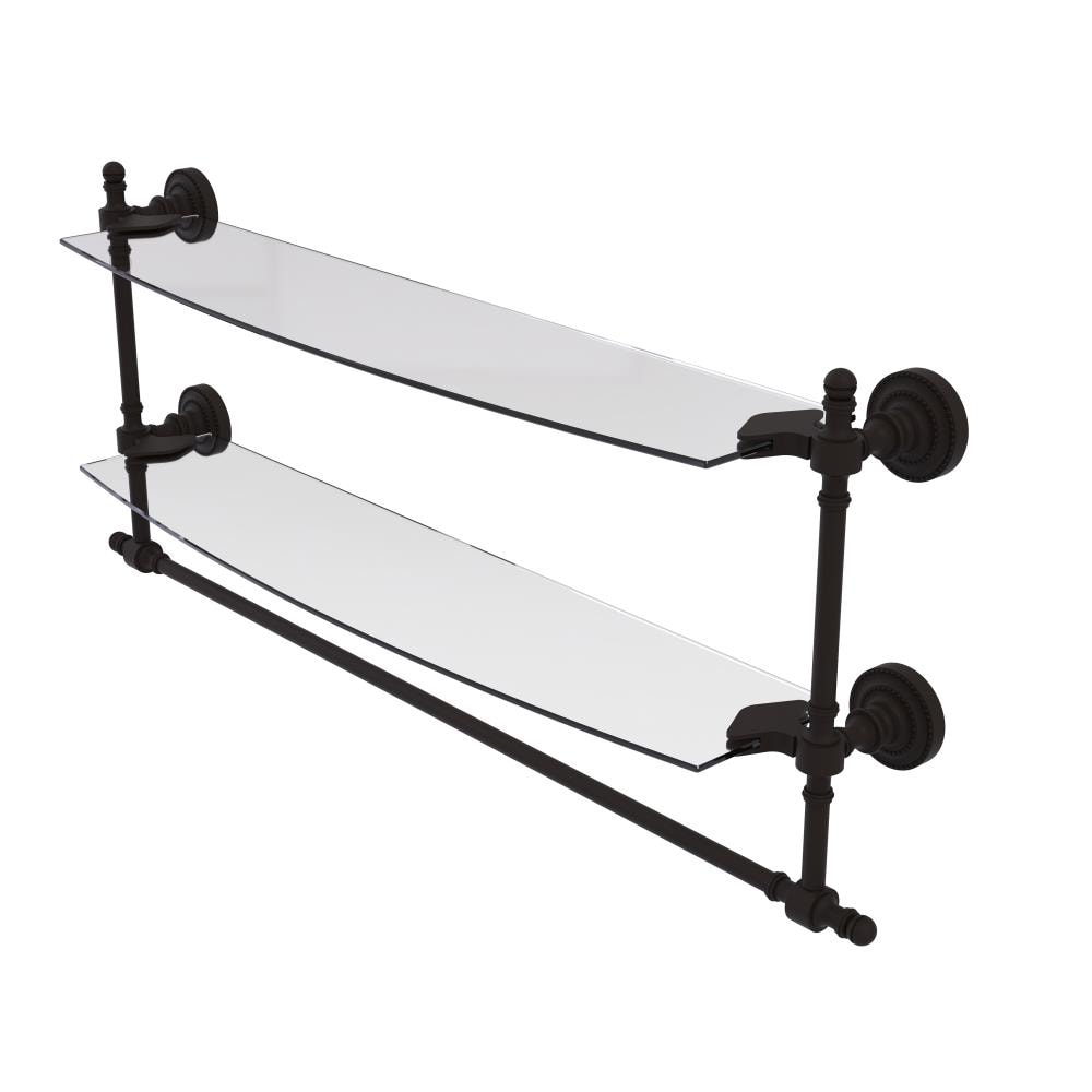 Allied Brass RD-34TB/24-ORB Retro Dot Oil-rubbed Bronze 2 -Tier Wall mount Bathroom Shelf ( 24-in x 15-in x 5-in )