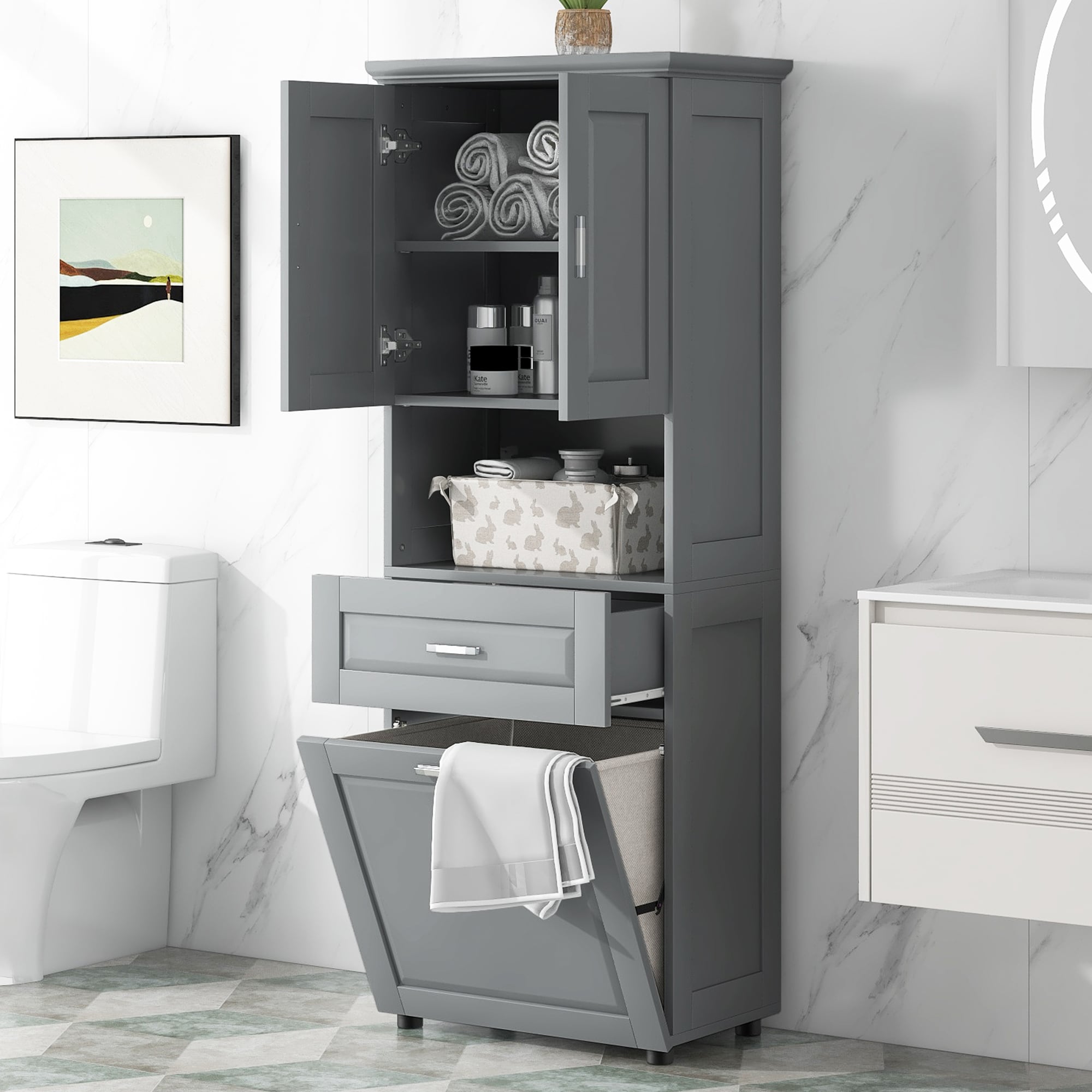 LOVMOR SF-H-WF323481AAE High-Quality MDF Storage Cabinet with Anti-Toppling Device
