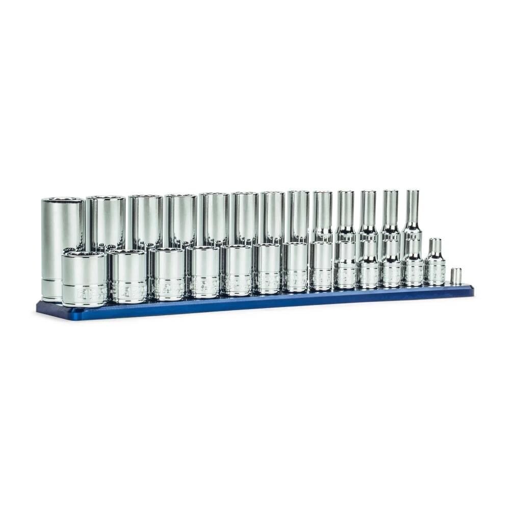 Capri Tools CP16100-26MSDR 26-Piece Metric 1/4-in Drive 12-point Set Shallow/Deep Socket Set