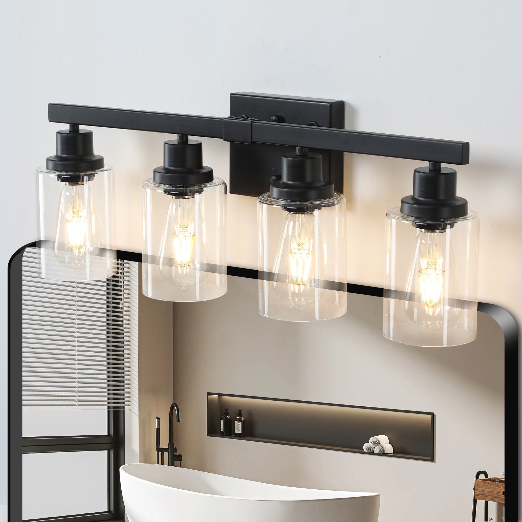 Medunjess LSOF056-8 LIco 24-in 4 -Light Distressed Bronze Modern/contemporary Vanity light
