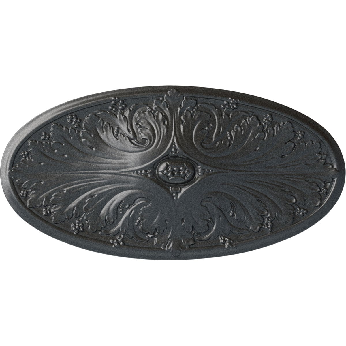 Ekena Millwork CM24X12MAPES Madrid 12.5-in W x 24.75-in L Painted Pewter Polyurethane Whole Ceiling Medallion