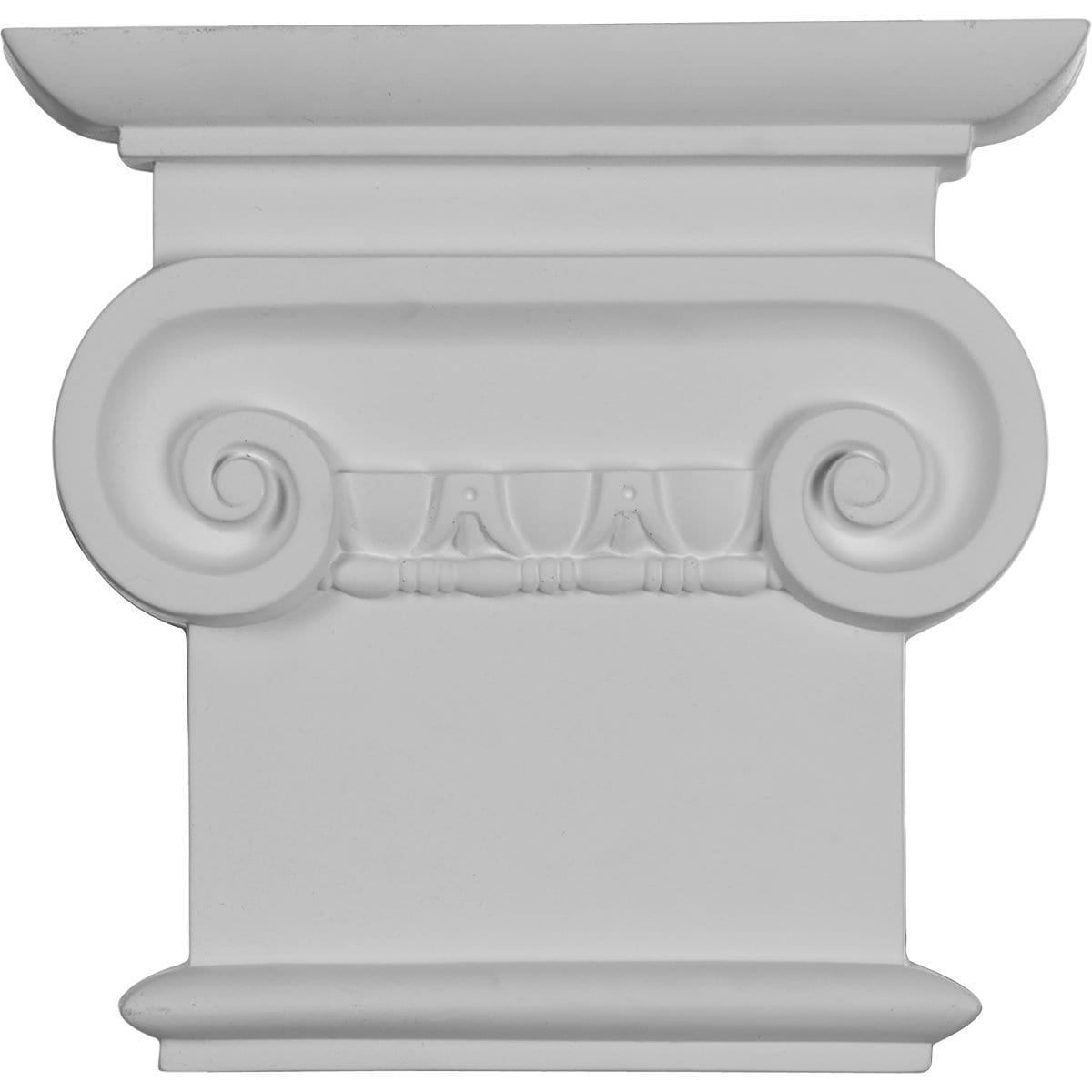 Ekena Millwork CAP08X07X02CL Classic Ionic 8-1/4-in x 8-in Primed Urethane Capital Entry Door Casing Accent