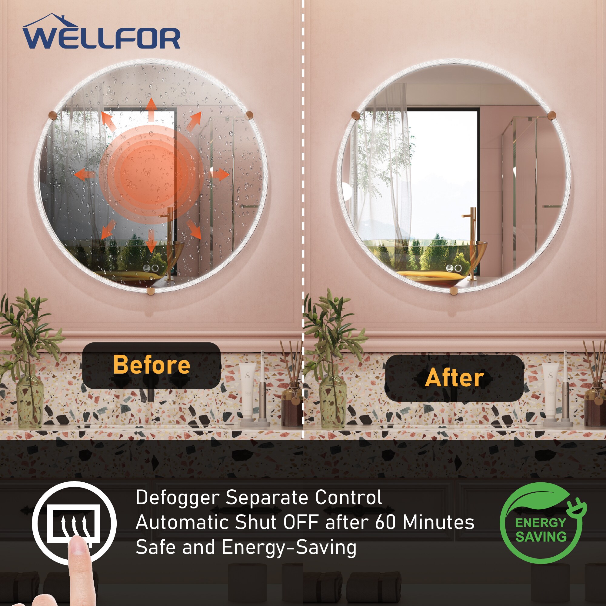 WELLFOR W17FM3232 Framed-Bath-Mirrors - View #6