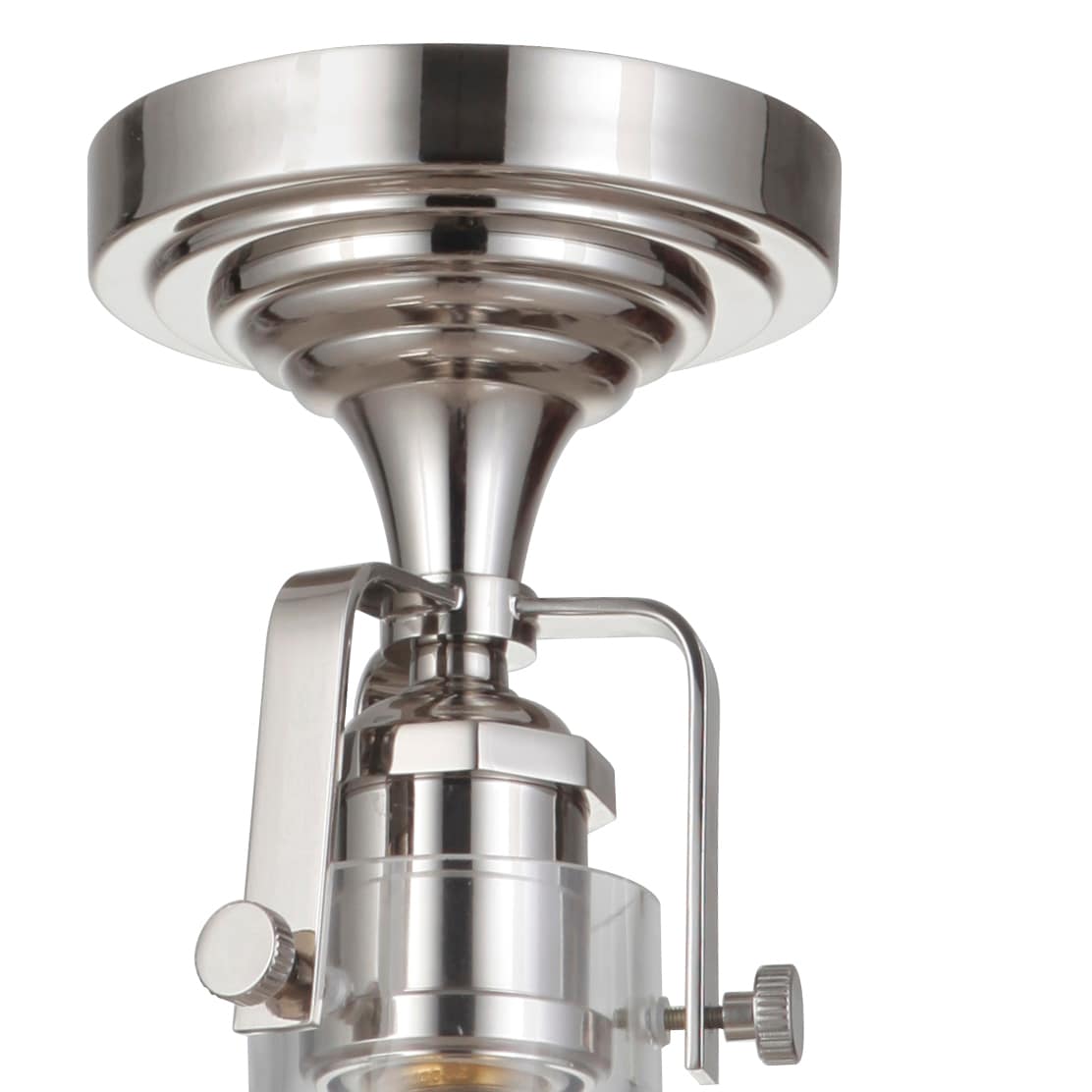 Polished Nickel 6" Glass Semi-Flush Ceiling Light
