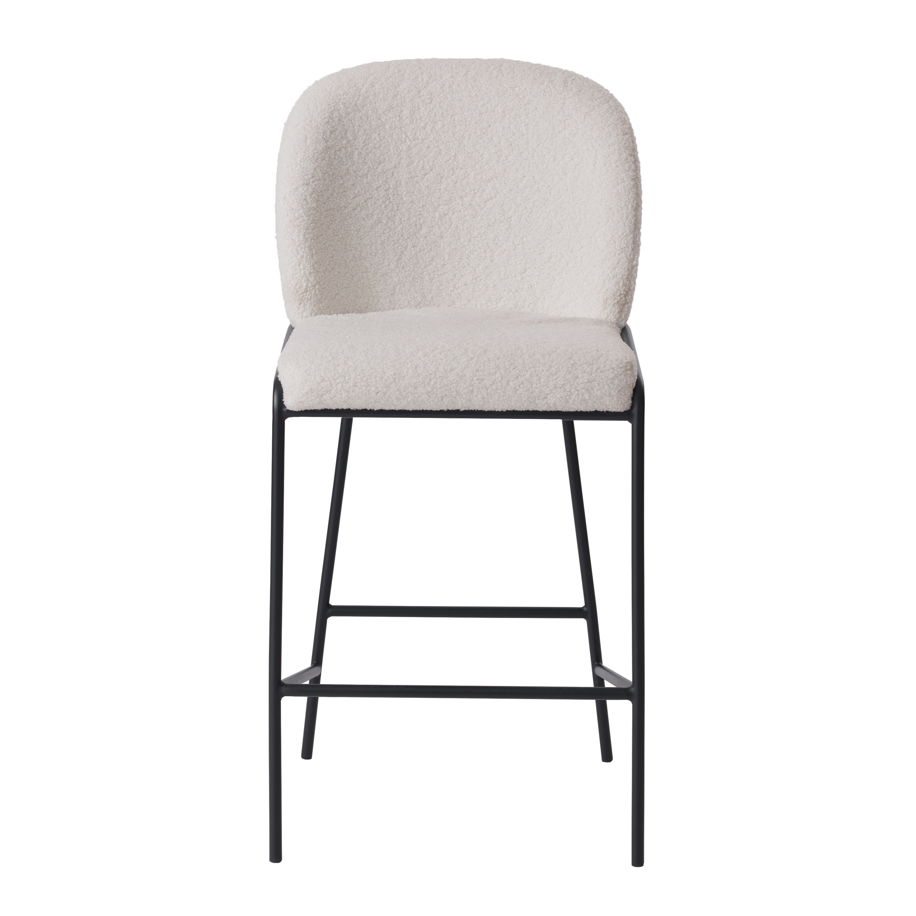 CorLiving BVDKD193B White 26.25-in H Counter height (24-in to 27-in) Bucket Seat Upholstered Wood Back Bar Stool Back