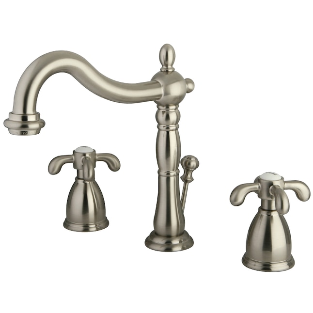 Kingston Brass French Country Brushed Nickel 2 Handle Widespread Bathroom Sink Faucet With Drain In The Faucets Department At Com - What Is French For Bathroom Sink Drain