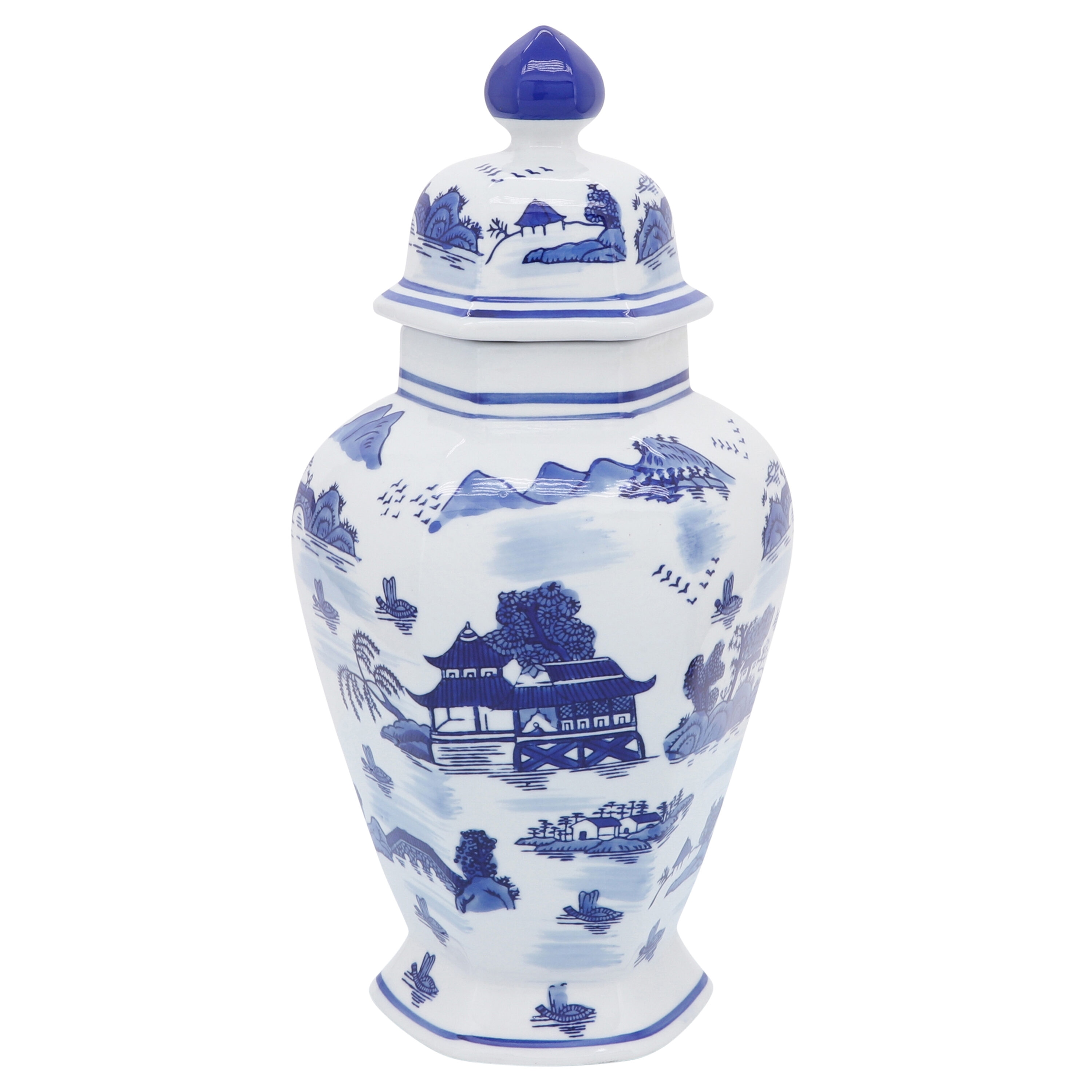 Sagebrook Home 16415 Blue Ceramic Modern Figurine