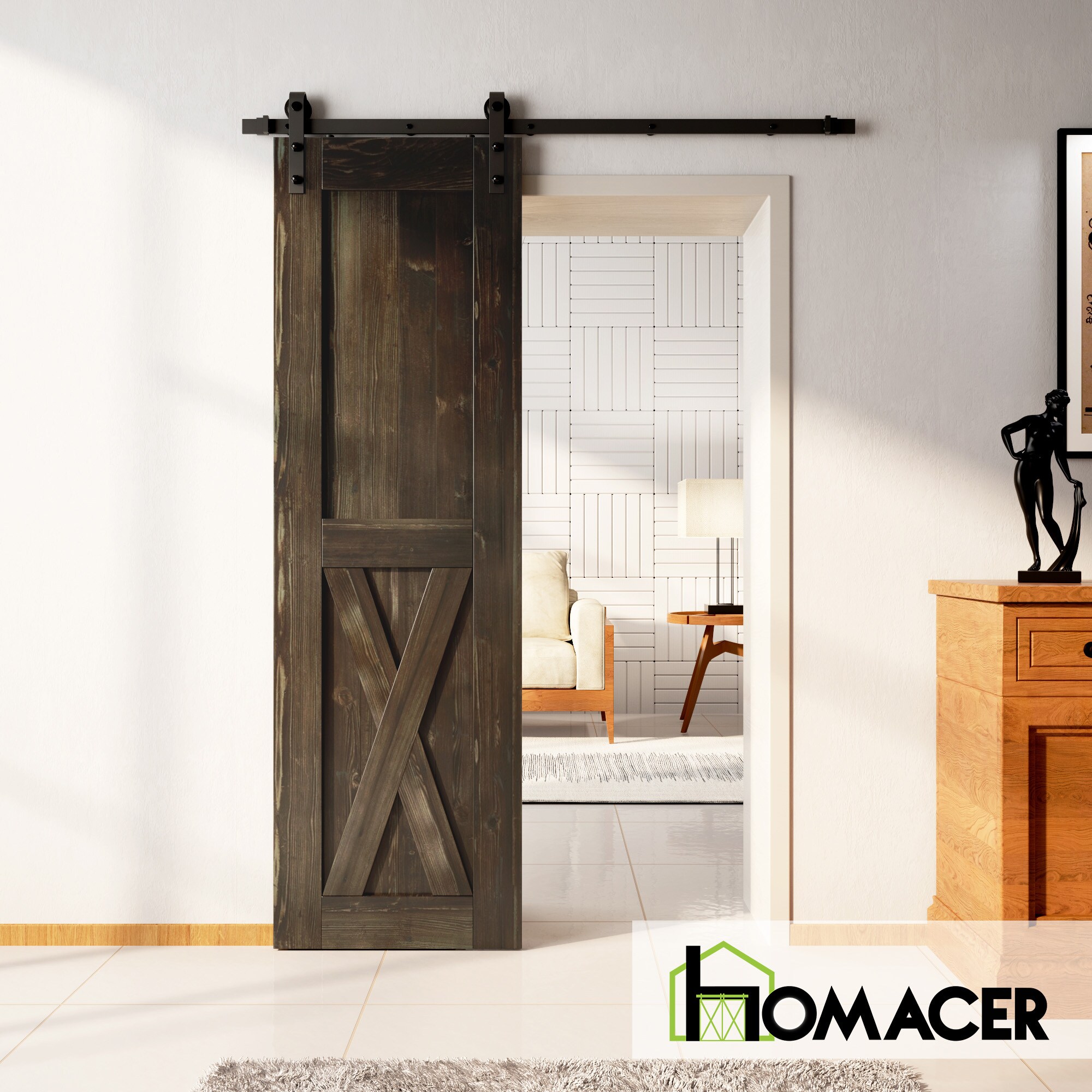 HOMACER 2884-X-EBONY Barn-Doors - View #2