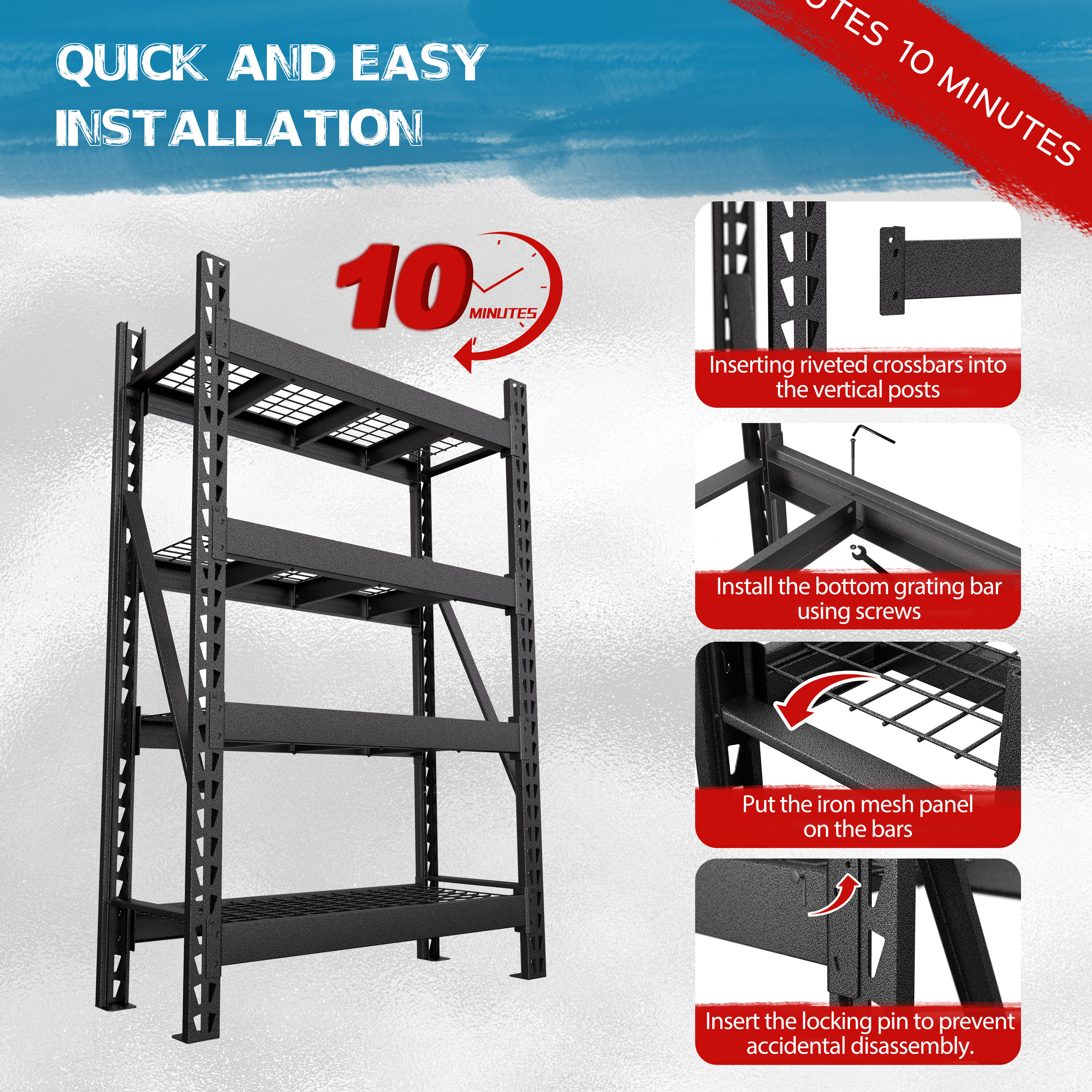 VEIKOUS HP-1106-D7-1 Free-Standing-Shelving - View #5