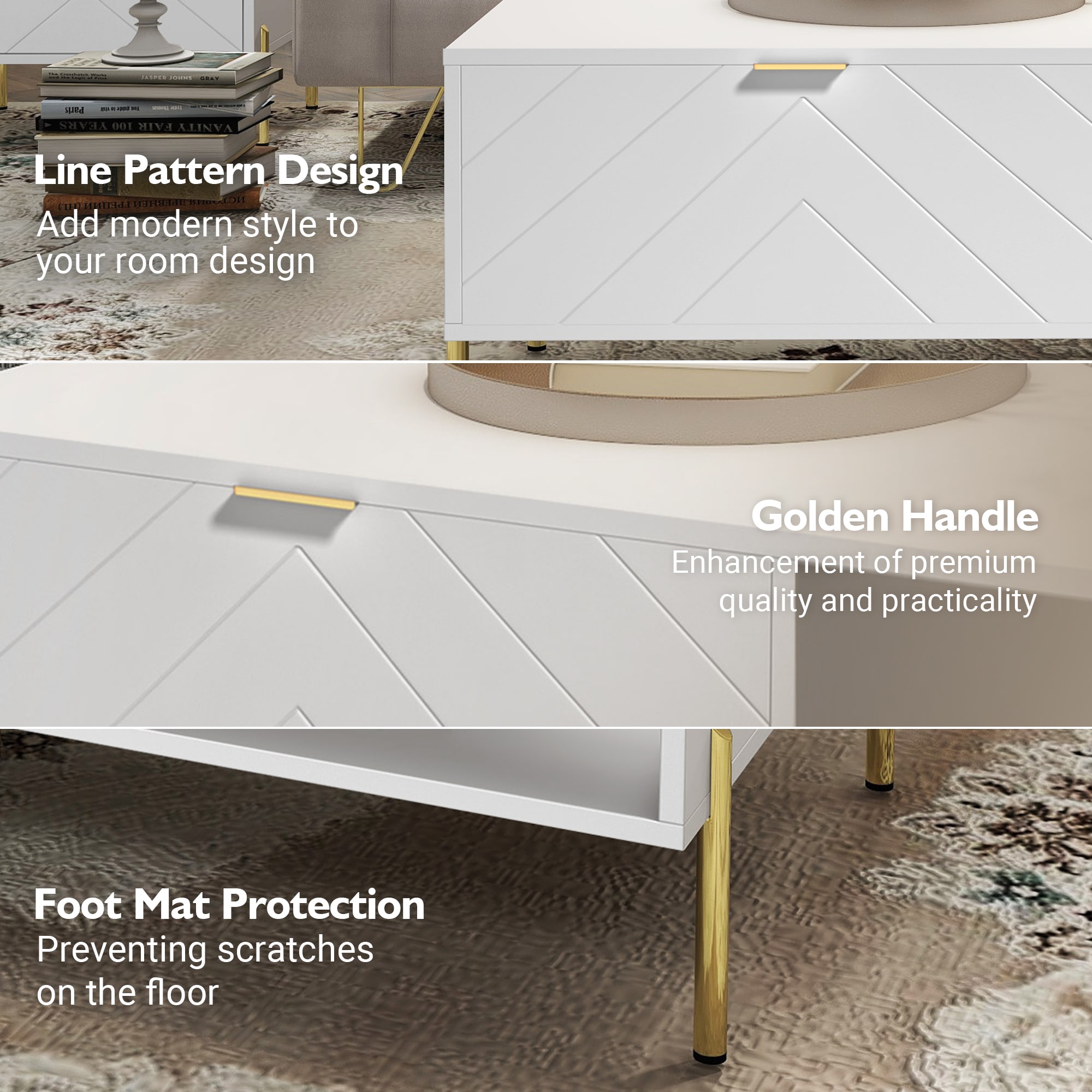 Clihome CL02WC011WH Coffee-Tables - View #10