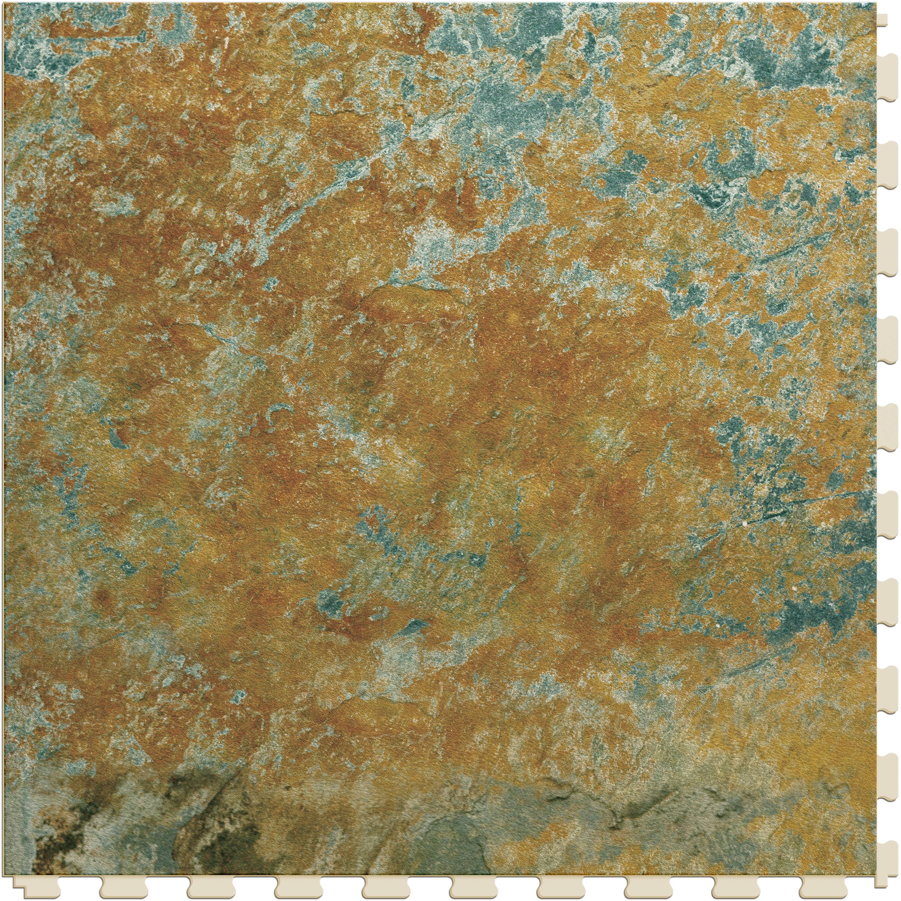 Perfection Floor Tile NS585IG55 Imperial Gold/Satin Multiple colors/finishes Stone look 0.05-mil x 20-in W x 20-in L Water Resistant Interlocking Luxury Vinyl Tile Flooring ( 16.7-sq ft Carton )