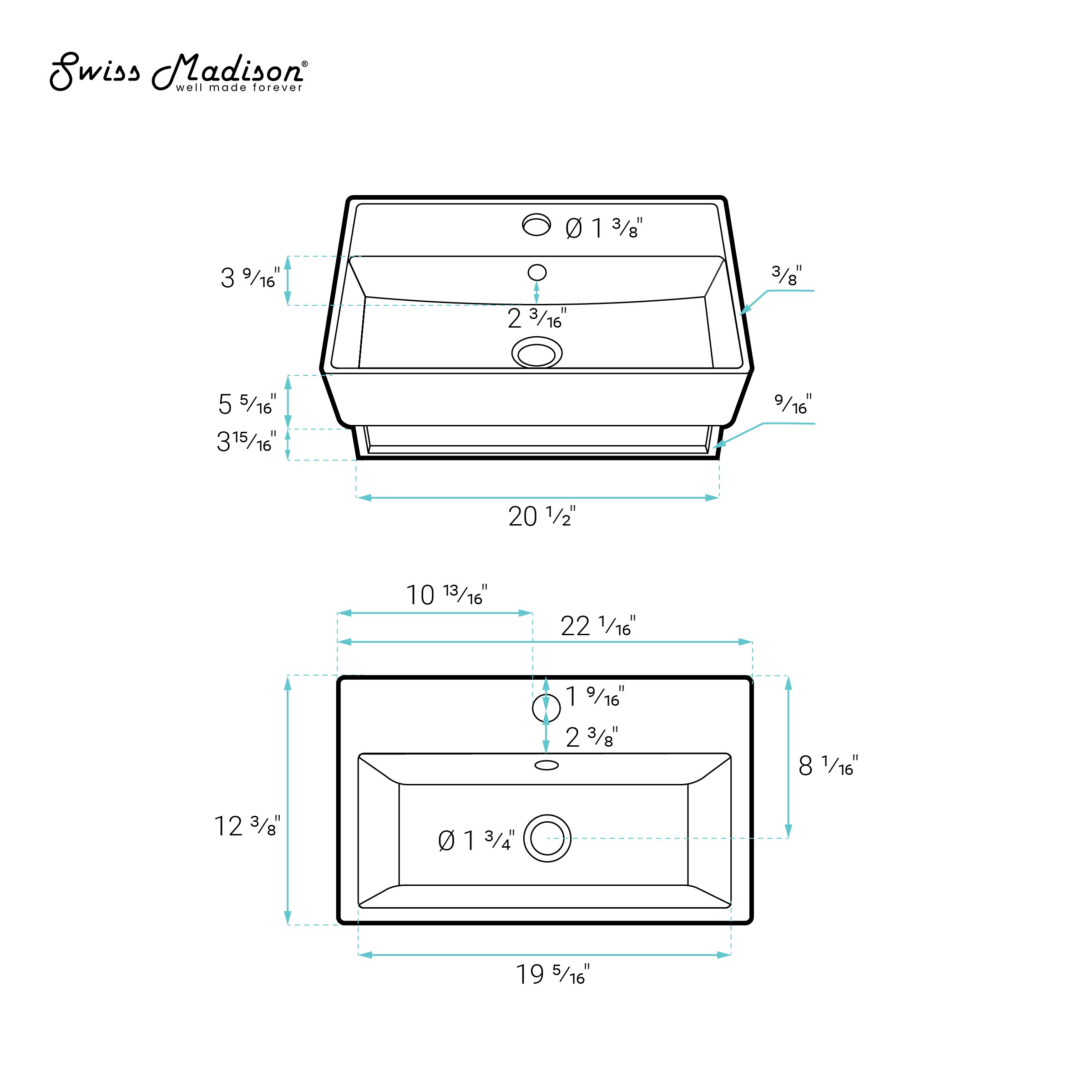 Swiss Madison SM-25-WSREI11BK Bath-Sink - View #6