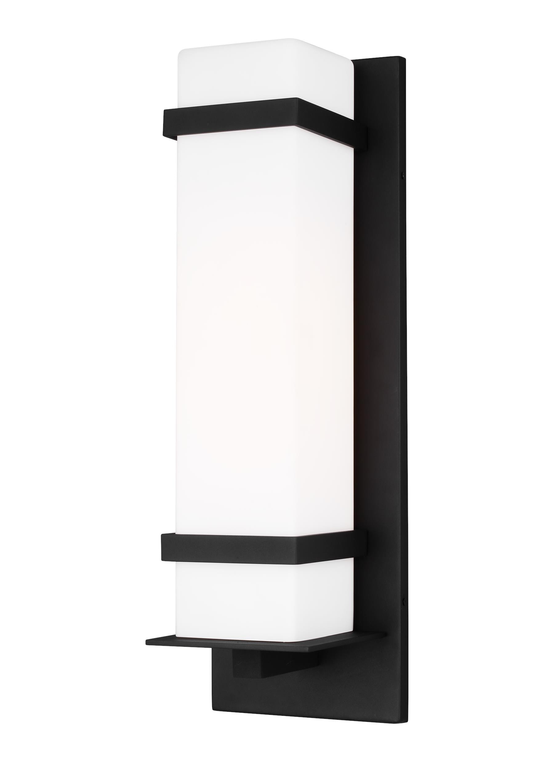 Generation Lighting 8720701EN3-12 Alban 1 -Light 24.63-in H Black Hardwired Outdoor Wall Light