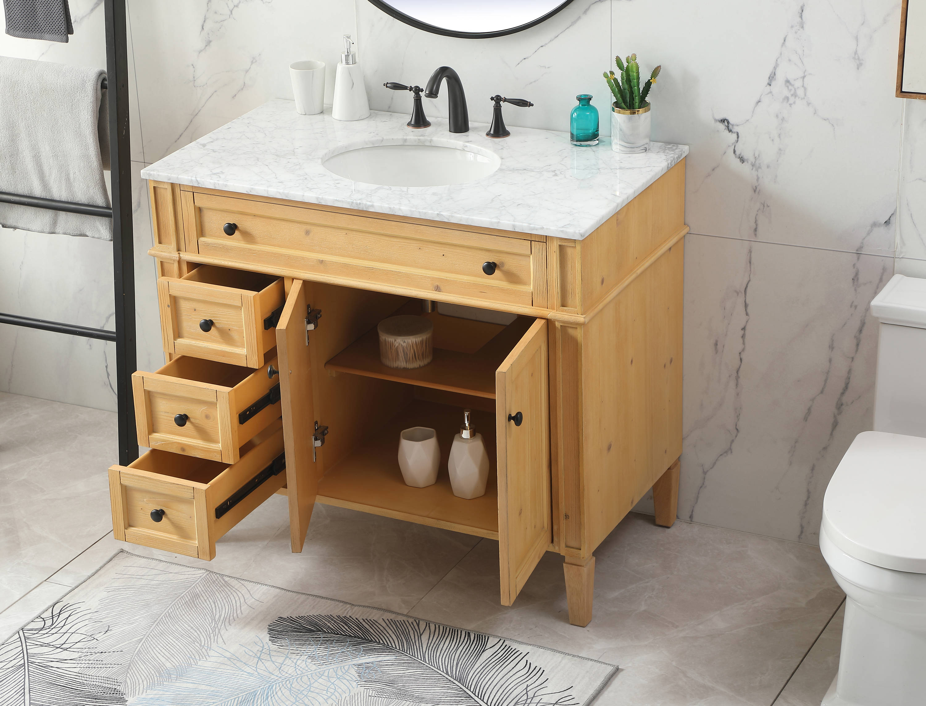 Elegant Decor HF37620NW Bath-Vanity-Combo - View #3