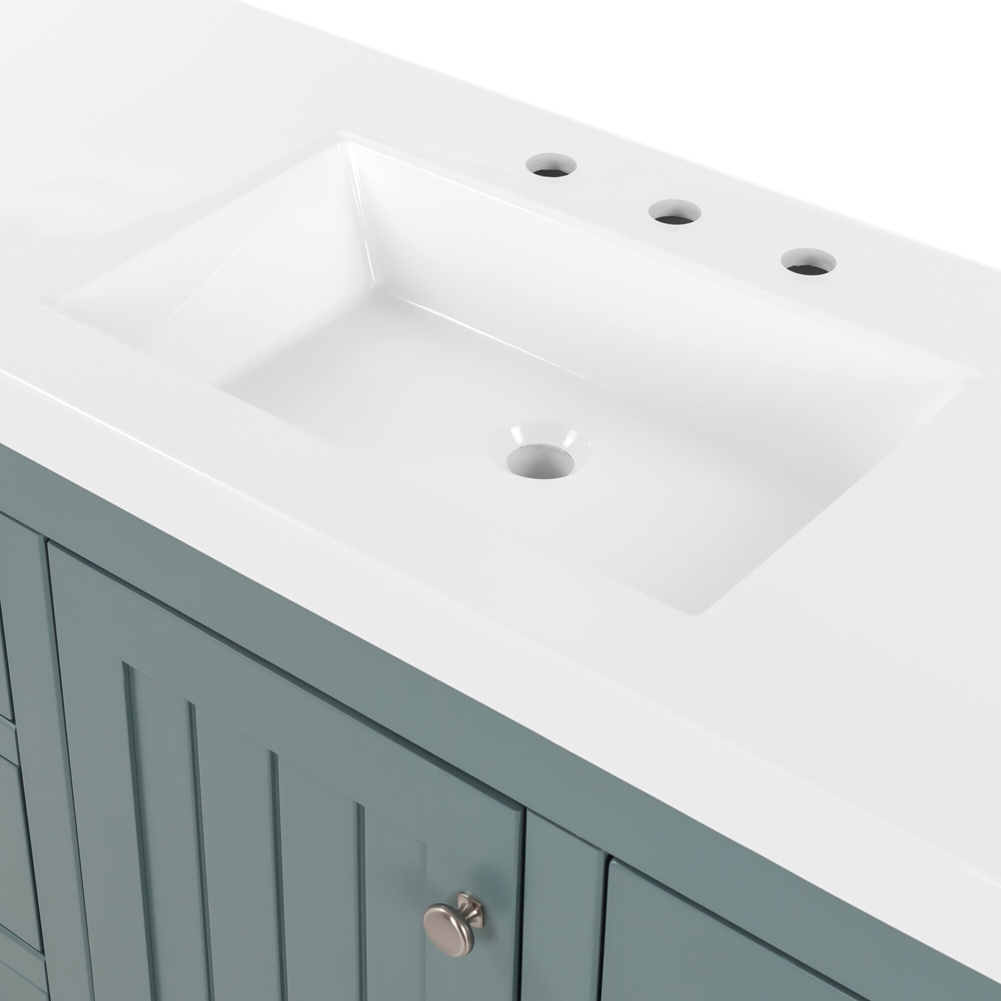 Diamond Now Tipton 48 In Sage Single Sink Bathroom Vanity With White Cultured Marble Top At 