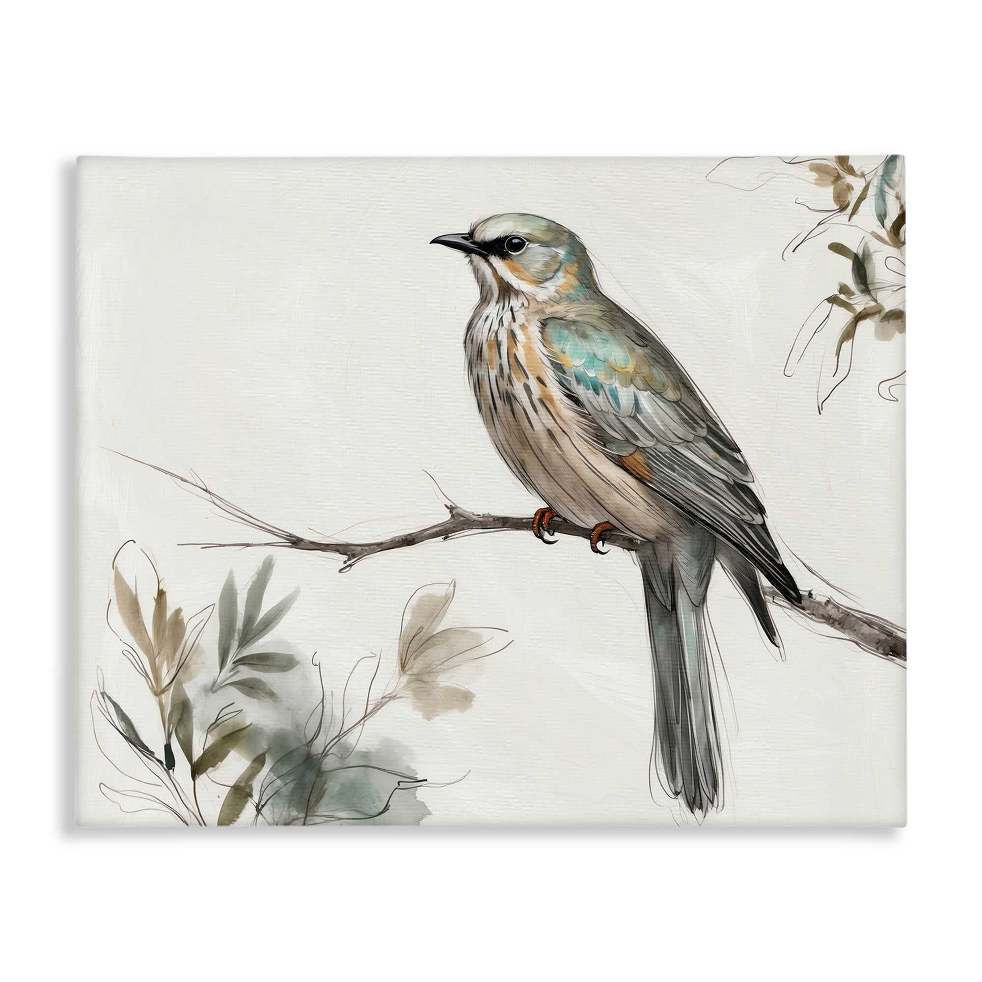 Stupell Industries BT-781-CN-16X20 Stoic Bird Wildlife Study Canvas design by LSR Creative Studio