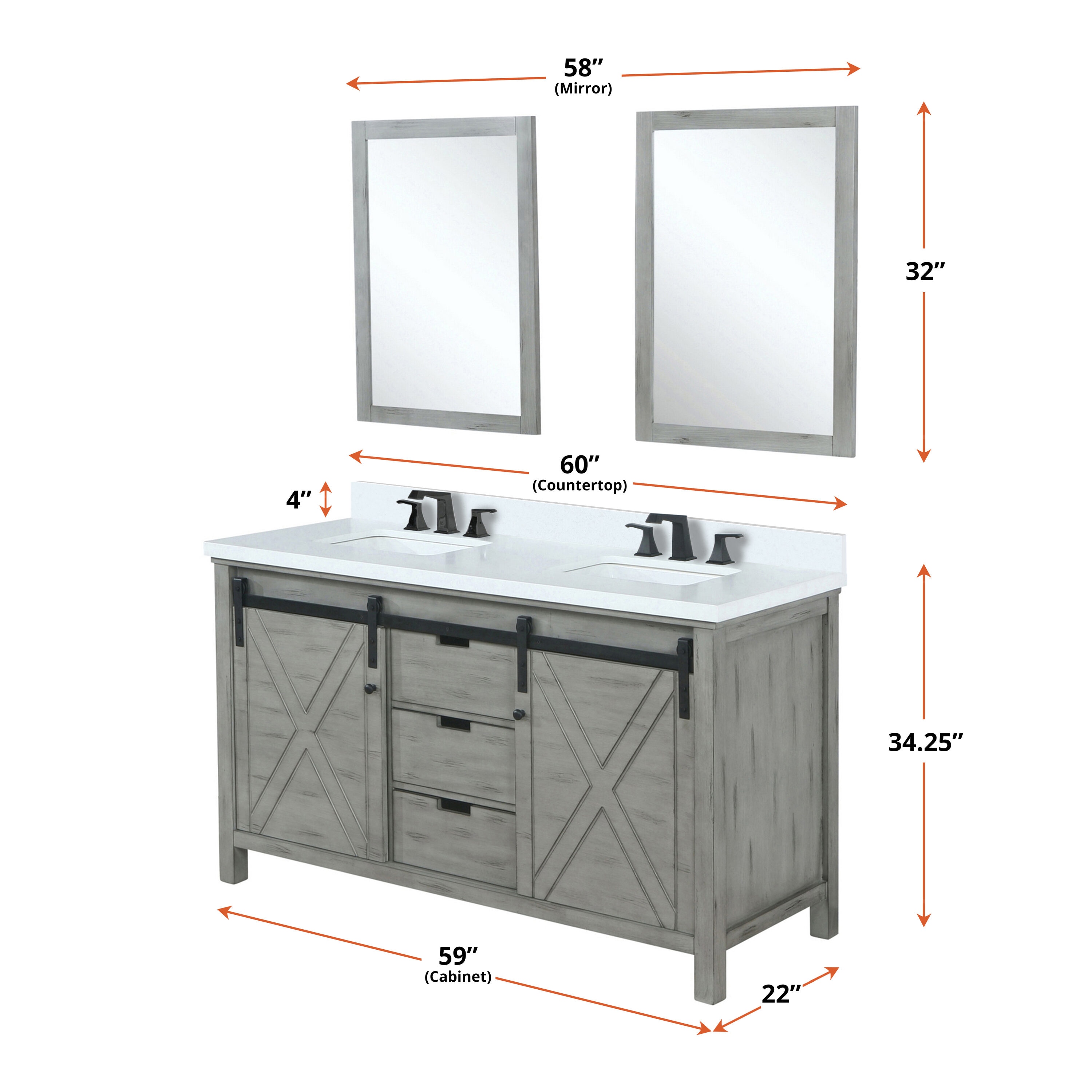 Lexora LM342260DHCS000 Bath-Vanity-Combo - View #5