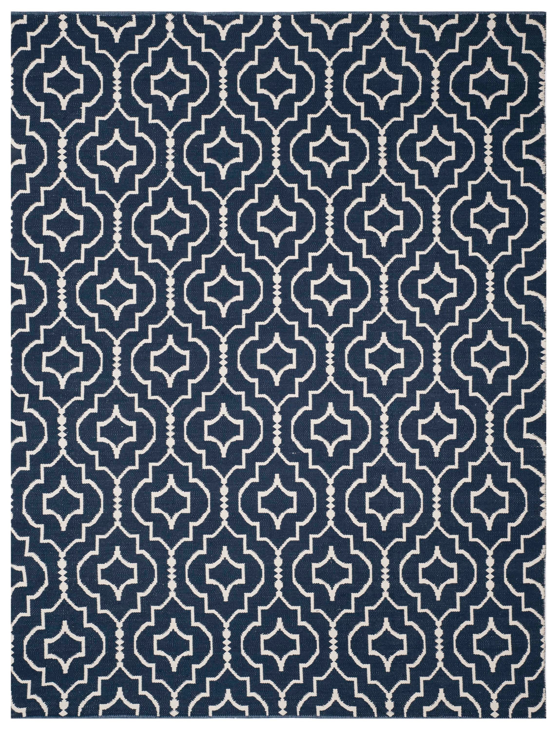 Safavieh MTK722H-8 Montauk Depoe 8 x 10 (ft) Cotton Navy/Ivory Rectangular Indoor Coastal Area rug