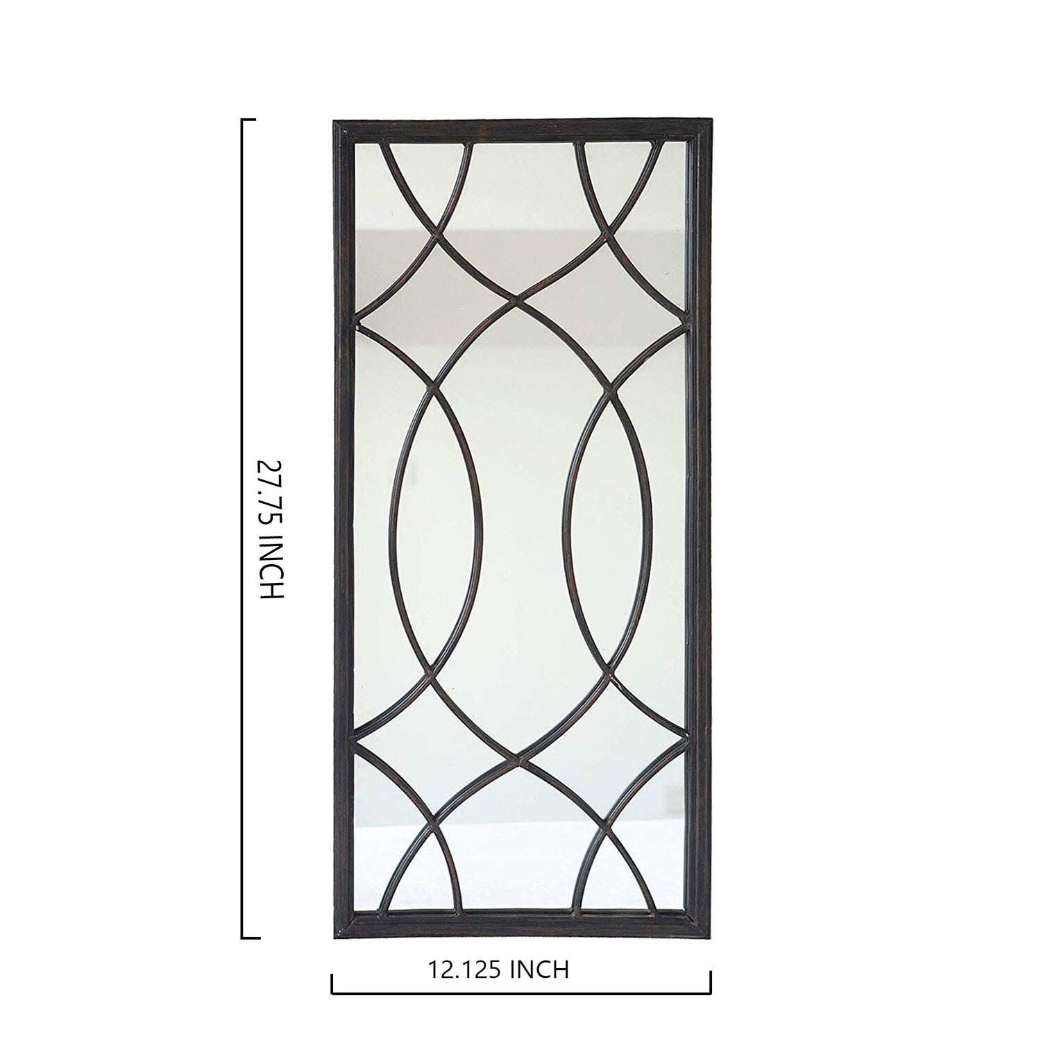 Black Metal Windowpane Full Length Wall Mirror