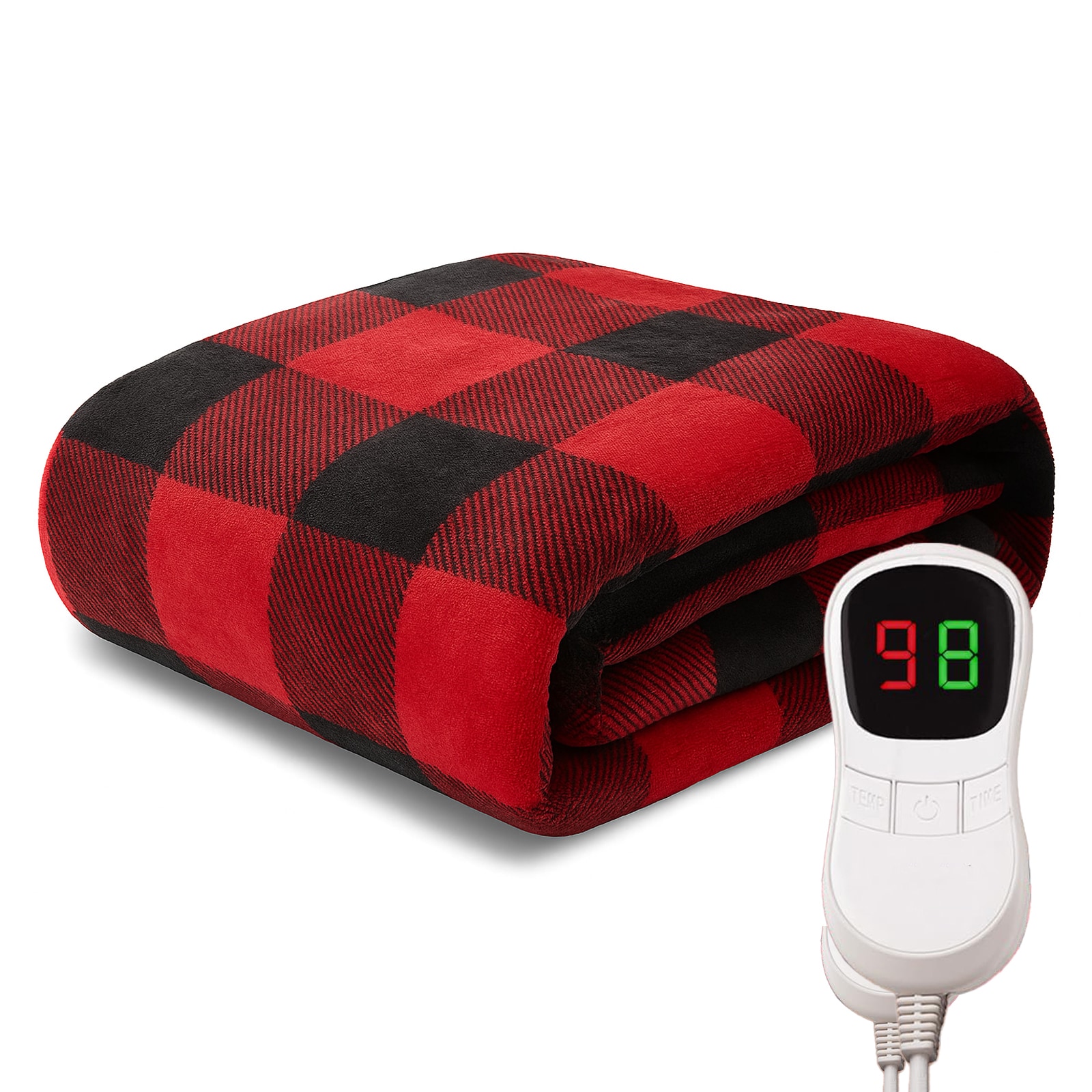 Etokfoks  heated throw blanket 50x60 in ultra soft 220gsm double sided flannel ETL certified 10 fast heat levels 8 hour auto off