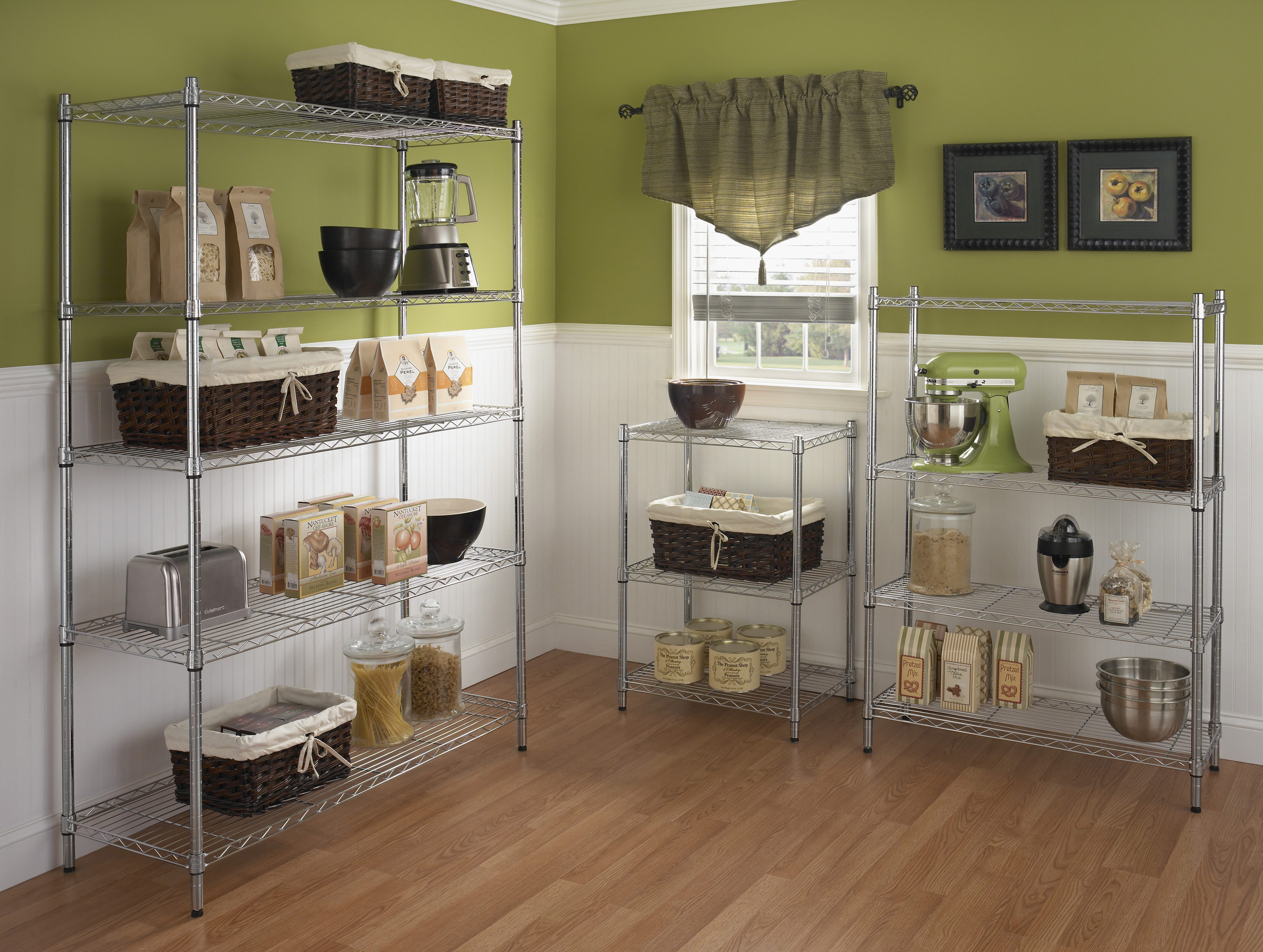 Style Selections Steel 4-Tier Utility Shelving Unit (35.7-in W x 14-in D x 53-in H) Chrome, (350-lb Capacity Per Shelf)