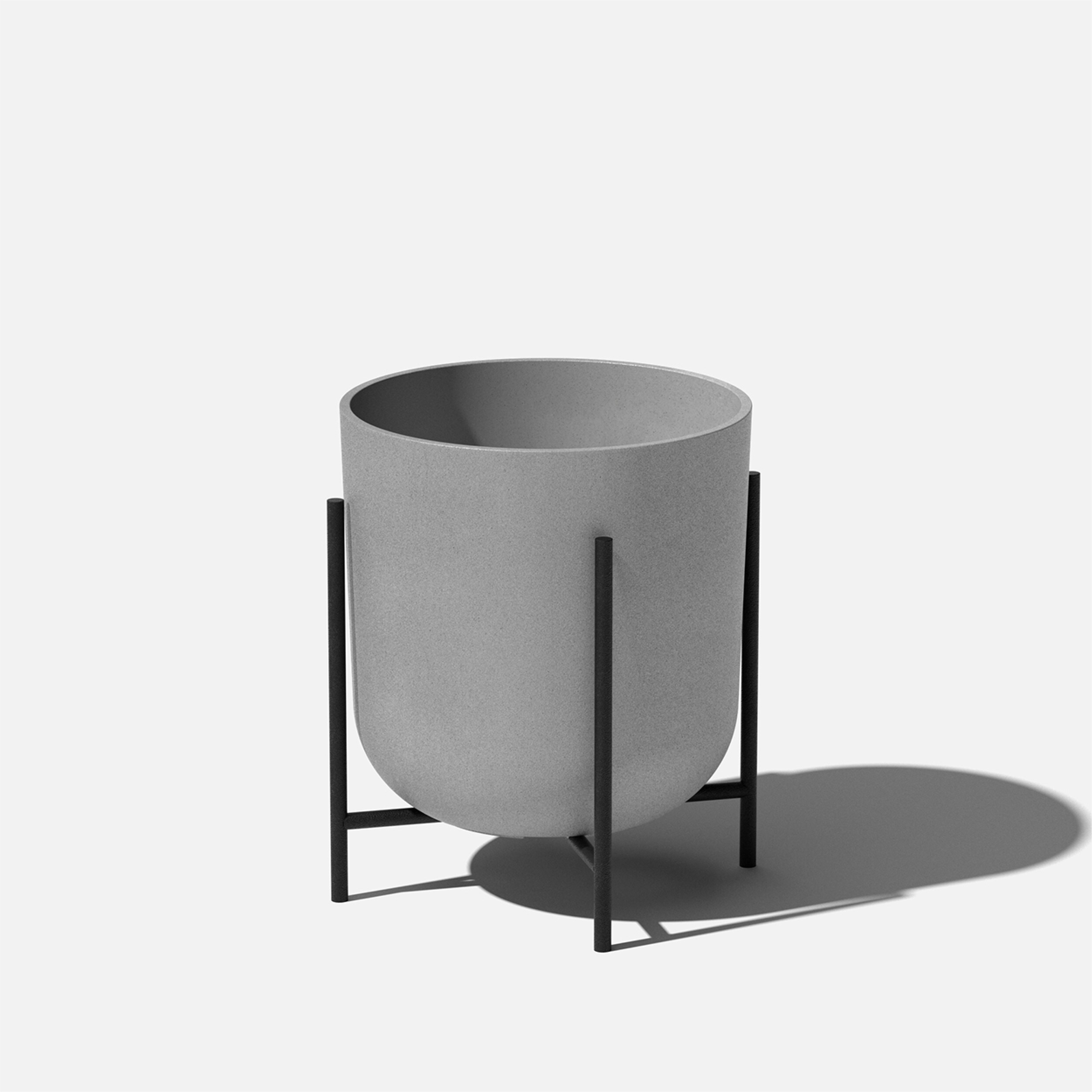 Veradek KNSTV15BC Round 15.0-in W Large Gray Plastic Indoor/Outdoor Planter with Drainage Holes