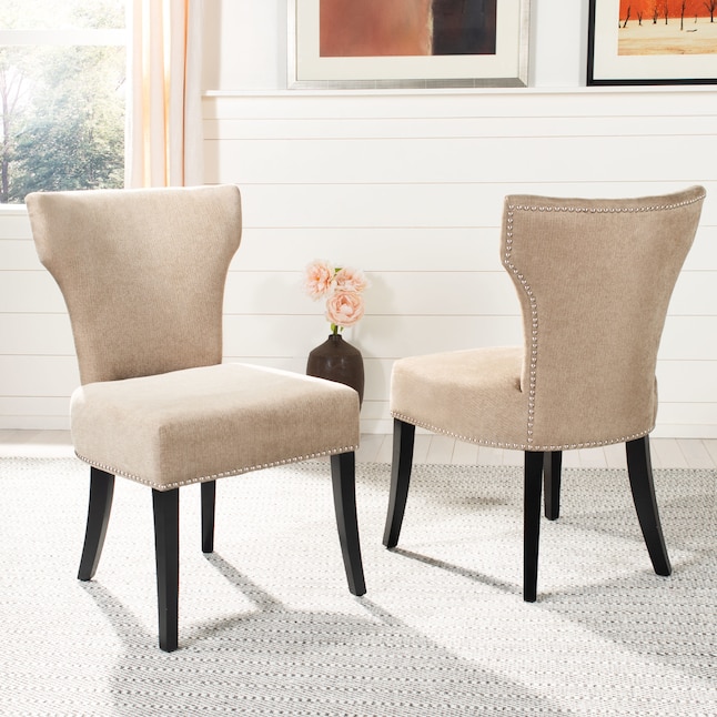 Safavieh Set of 2 Jappic Contemporary/Modern Cotton Upholstered Side Chair (Wood Frame) Safavieh Set of 2 Jappic Contemporary/Modern Cotton Upholstered Side Chair (Wood Frame)