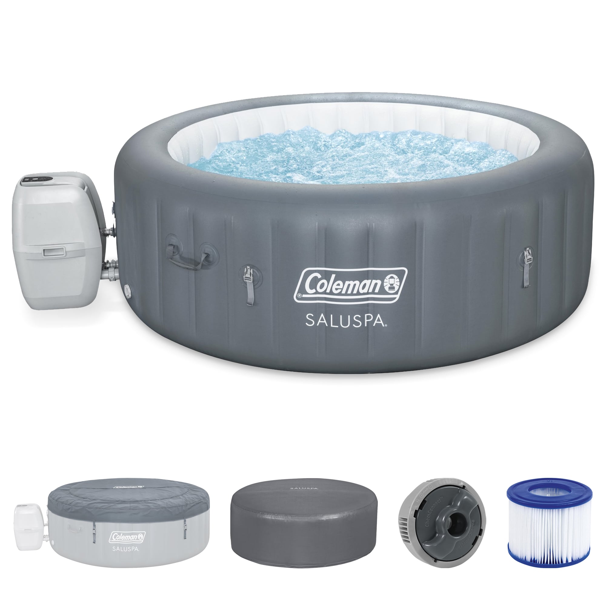 Coleman 324006 SaluSpa 140 Jet 6 -Person Inflatable Round Hot Tub (Cover Included)
