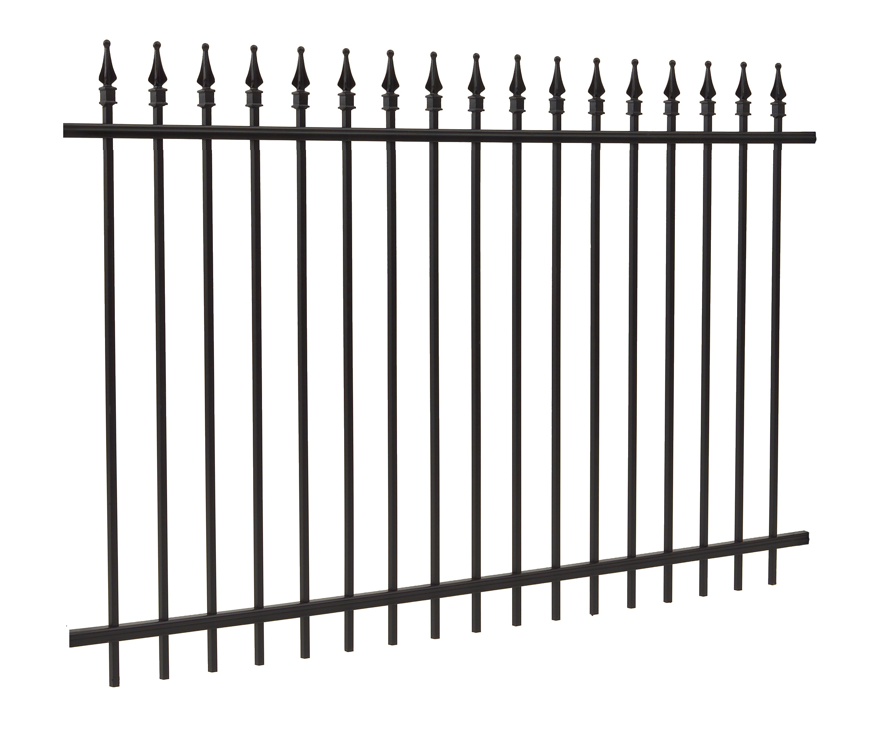 Gilpin 4-ft H x 6-ft W Black Steel Spaced Picket Square-top Decorative Fence Panel