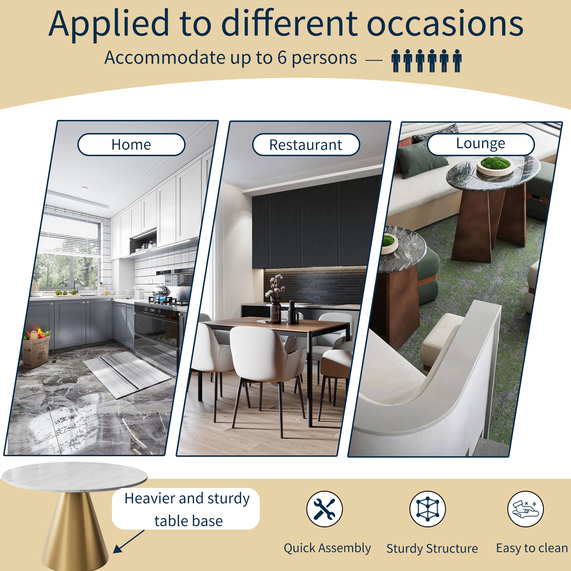 Clihome CL-RT3-BWHBG Dining-Tables - View #9