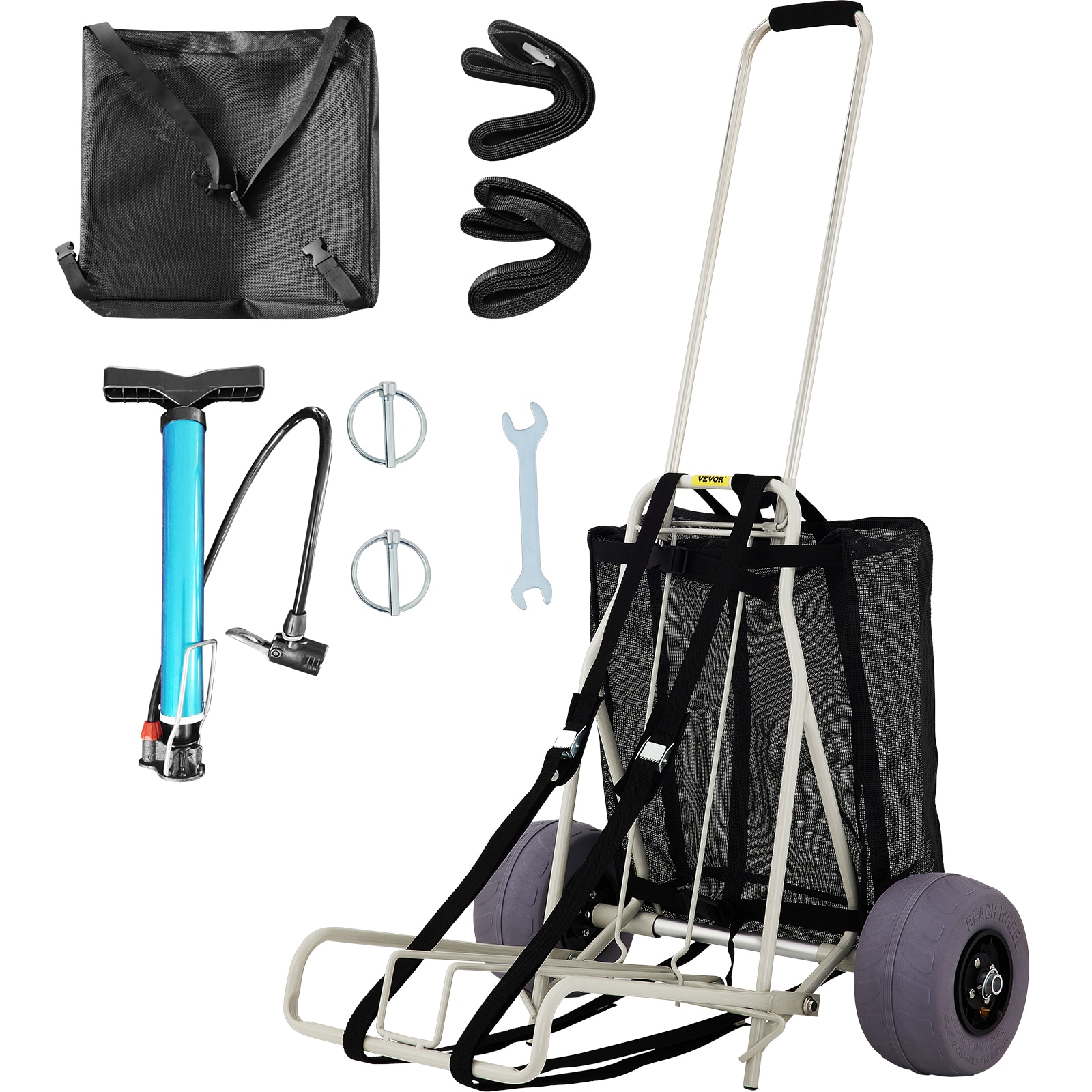 VEVOR PHTSTCYCJZTP97FC2V0 Beach Cart TPU 14 x 14.7-IN 1.66-cu ft Aluminum Folding Yard Cart
