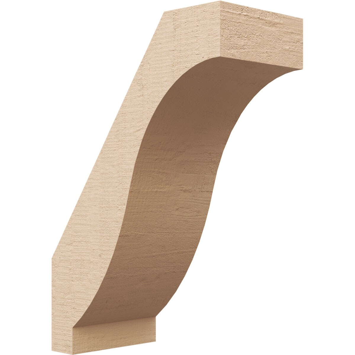 Ekena Millwork BRCUR05X10X14BKRRCPR 5-in x 14-in x 10-in Primed Urethane Baker Rough Cedar Woodgrain TimberThane Knee Brace