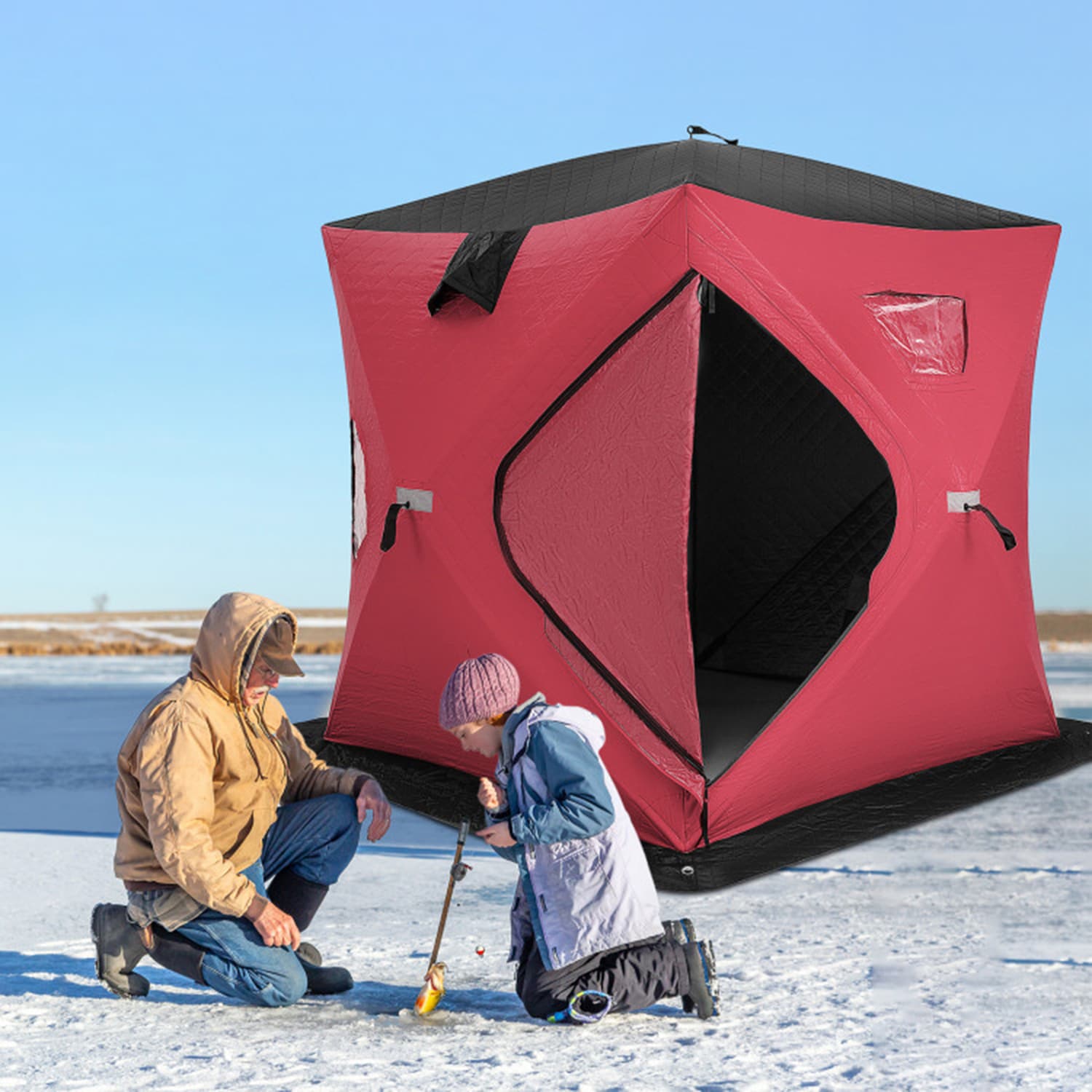 Mondawe MO-NP11381RE Camping Tents Polyester 2 -Person Ice Fishing