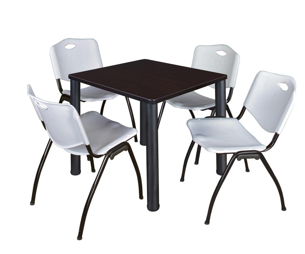 Regency TB3030MWBPBK47GY Breakroom Brown 4-Person Training Table (30-in W x 29-in H)